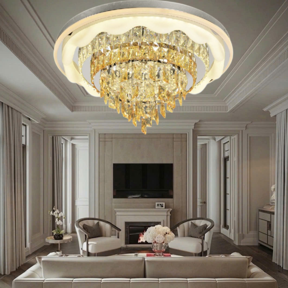 ĐÈN ỐP TRẦN PHA LÊ (PHI 600mm x H300mm) MO-1226