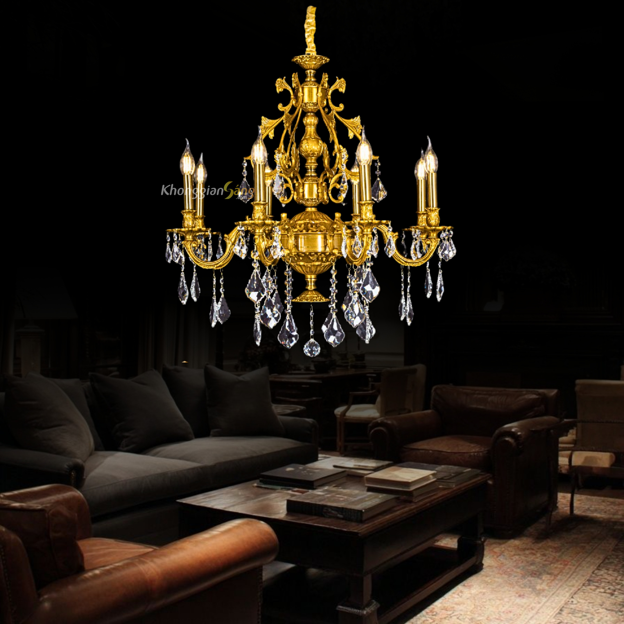 ĐÈN CHÙM NẾN (D600mm x H1000mm) CNQT-350