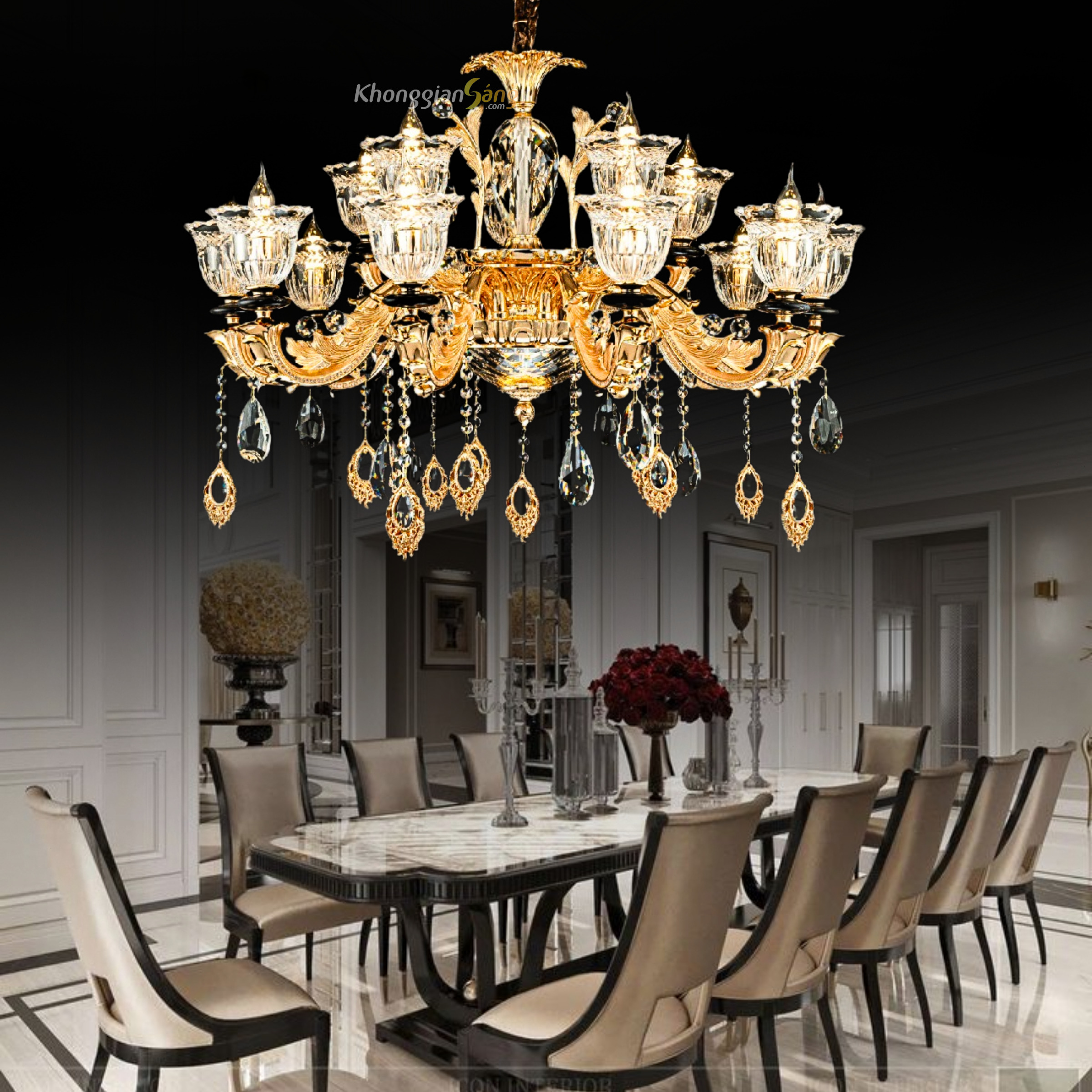 ĐÈN CHÙM NẾN (D1000mm x H760mm) CNQT-384