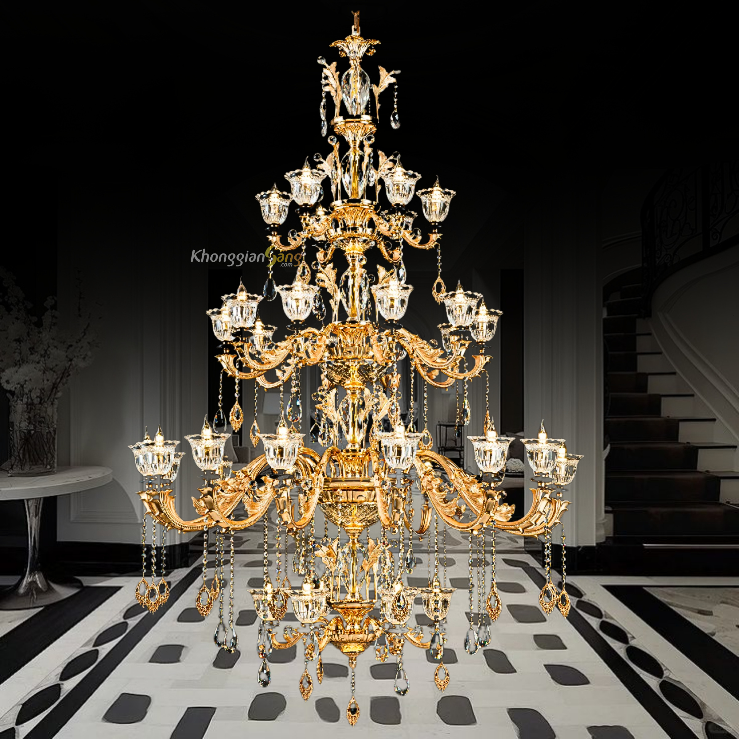 ĐÈN CHÙM NẾN (D1600mm x H2450mm) CNQT-385