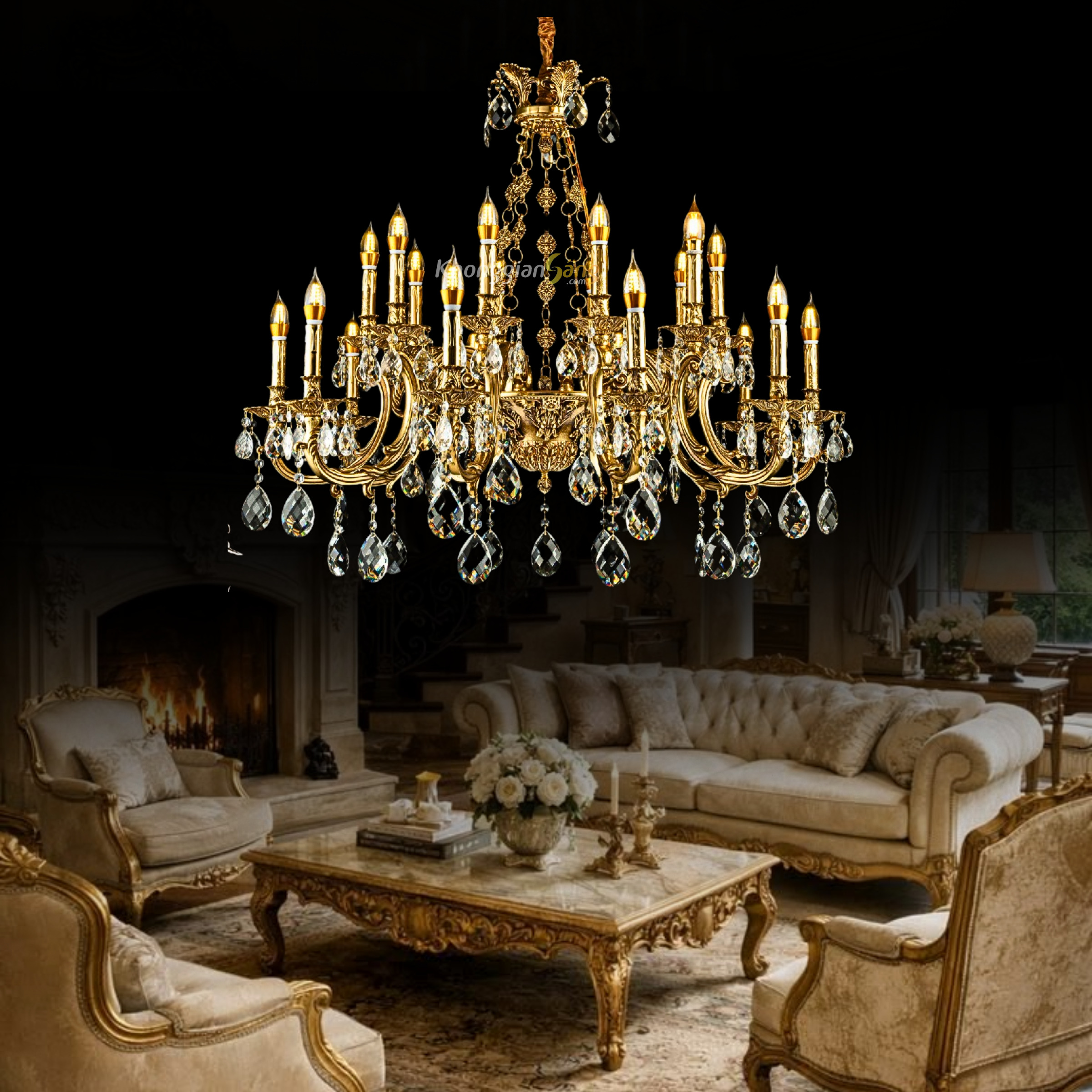 ĐÈN CHÙM ĐỒNG (D1000mm x H850mm) CNQT-396