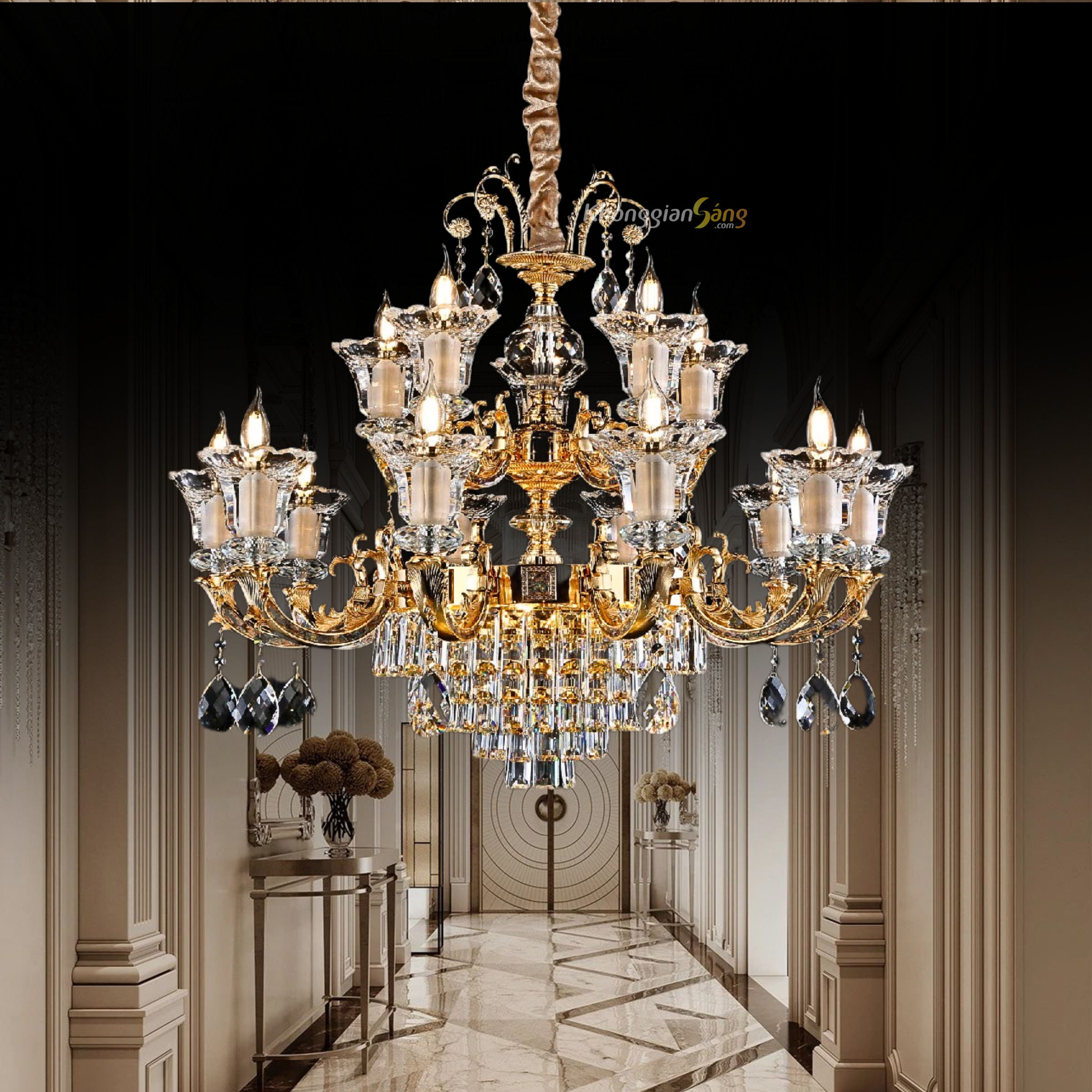 ĐÈN CHÙM NẾN (D850mm x H550mm) CNQT-424