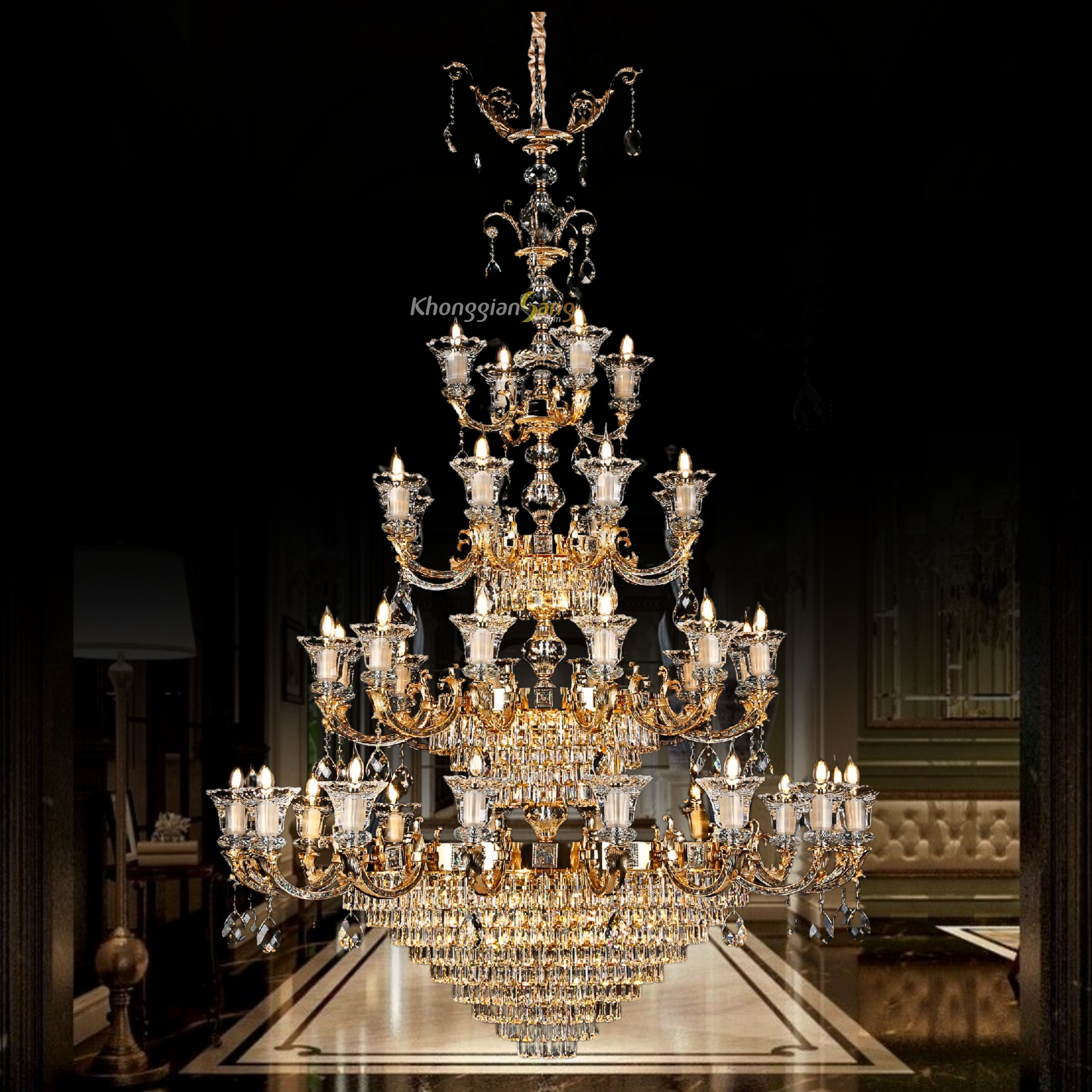 ĐÈN CHÙM NẾN (D1550mm x H2200mm) CNQT-425