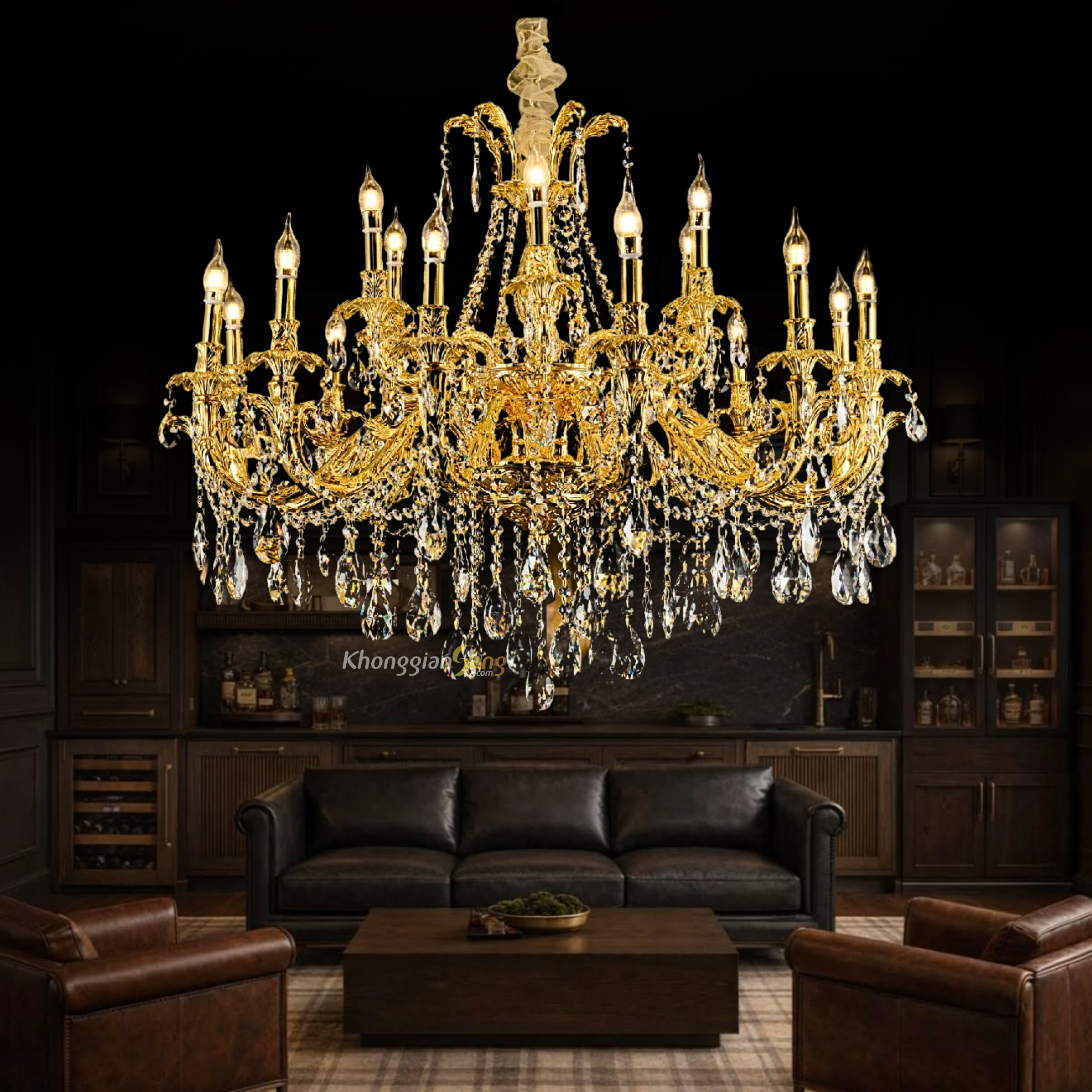 ĐÈN CHÙM ĐỒNG (D1040mm x H800mm) GTCNQT-803