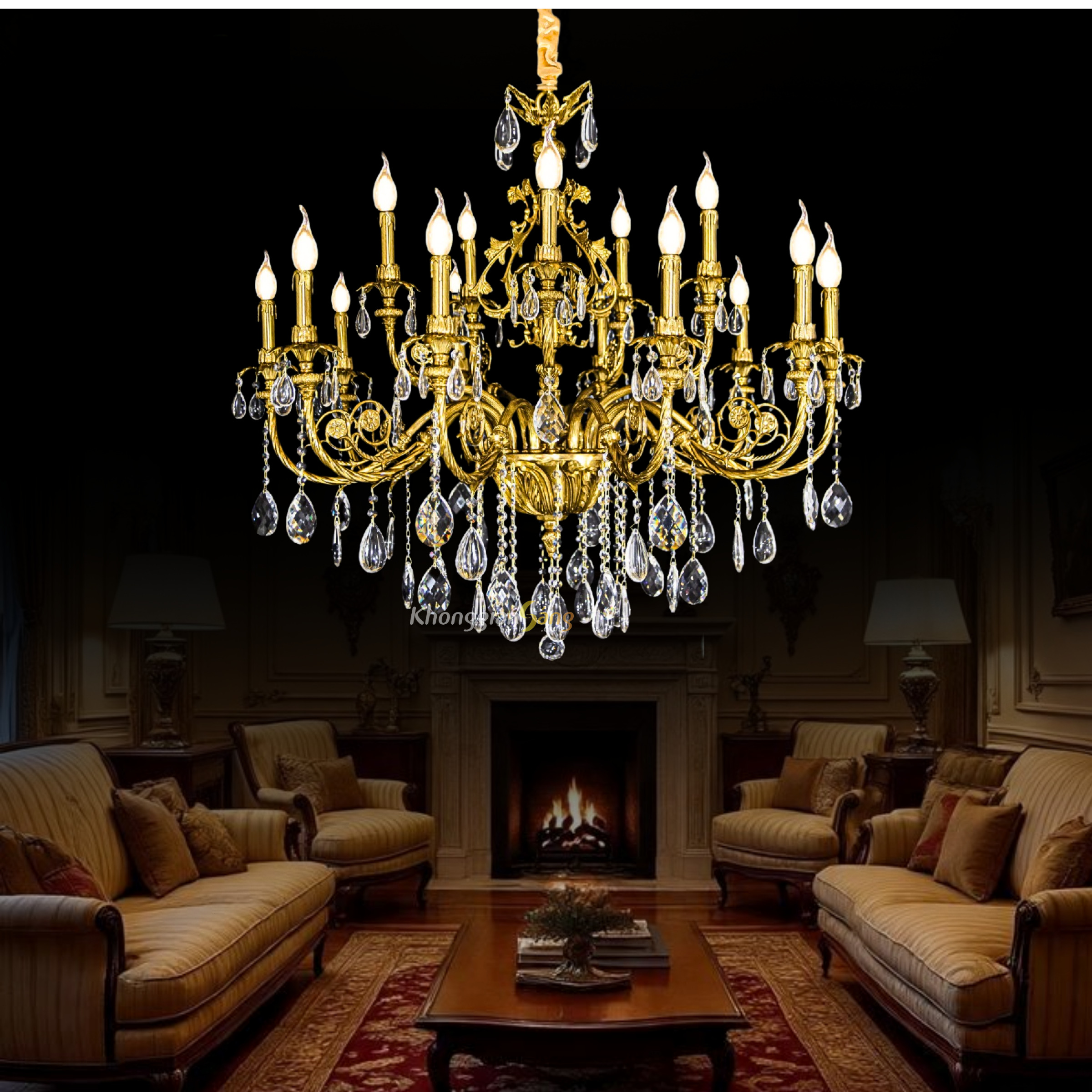 ĐÈN CHÙM ĐỒNG (D950mm x H1800mm) Phedra-03