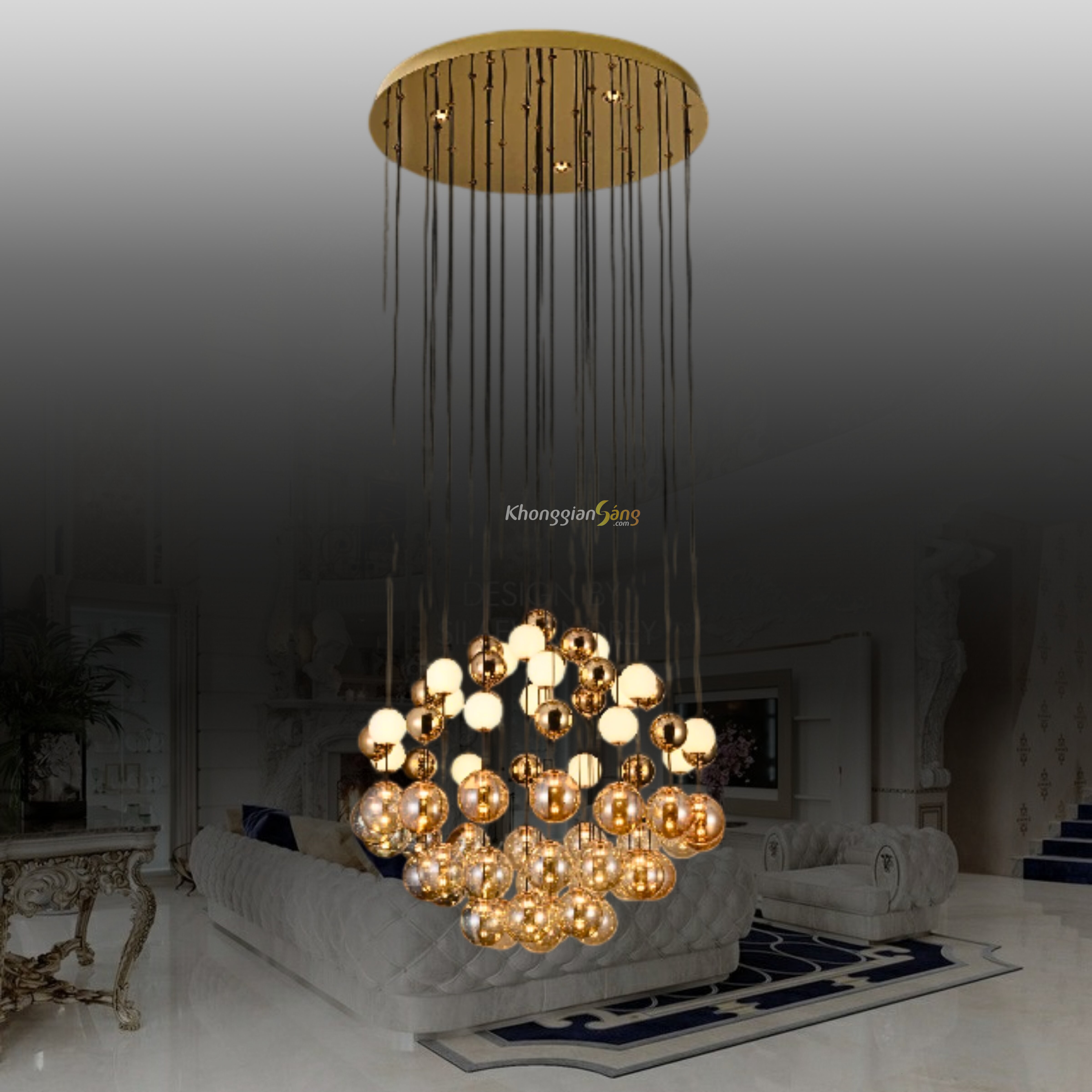 ĐÈN CHÙM THẢ (D800mm x H1700mm) TH-0815