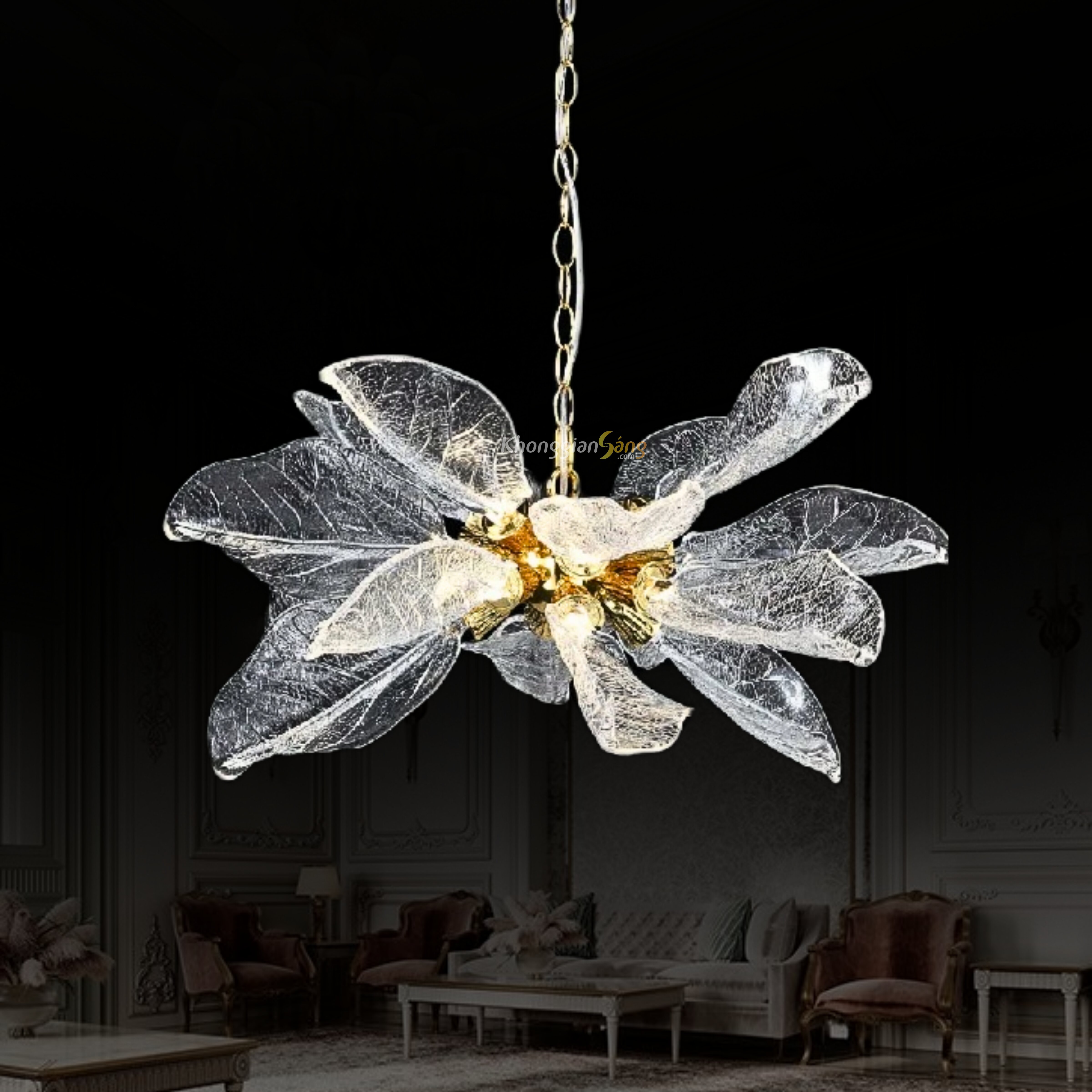 ĐÈN CHÙM PHA LÊ (D600mm x H300mm) TH-8017-25