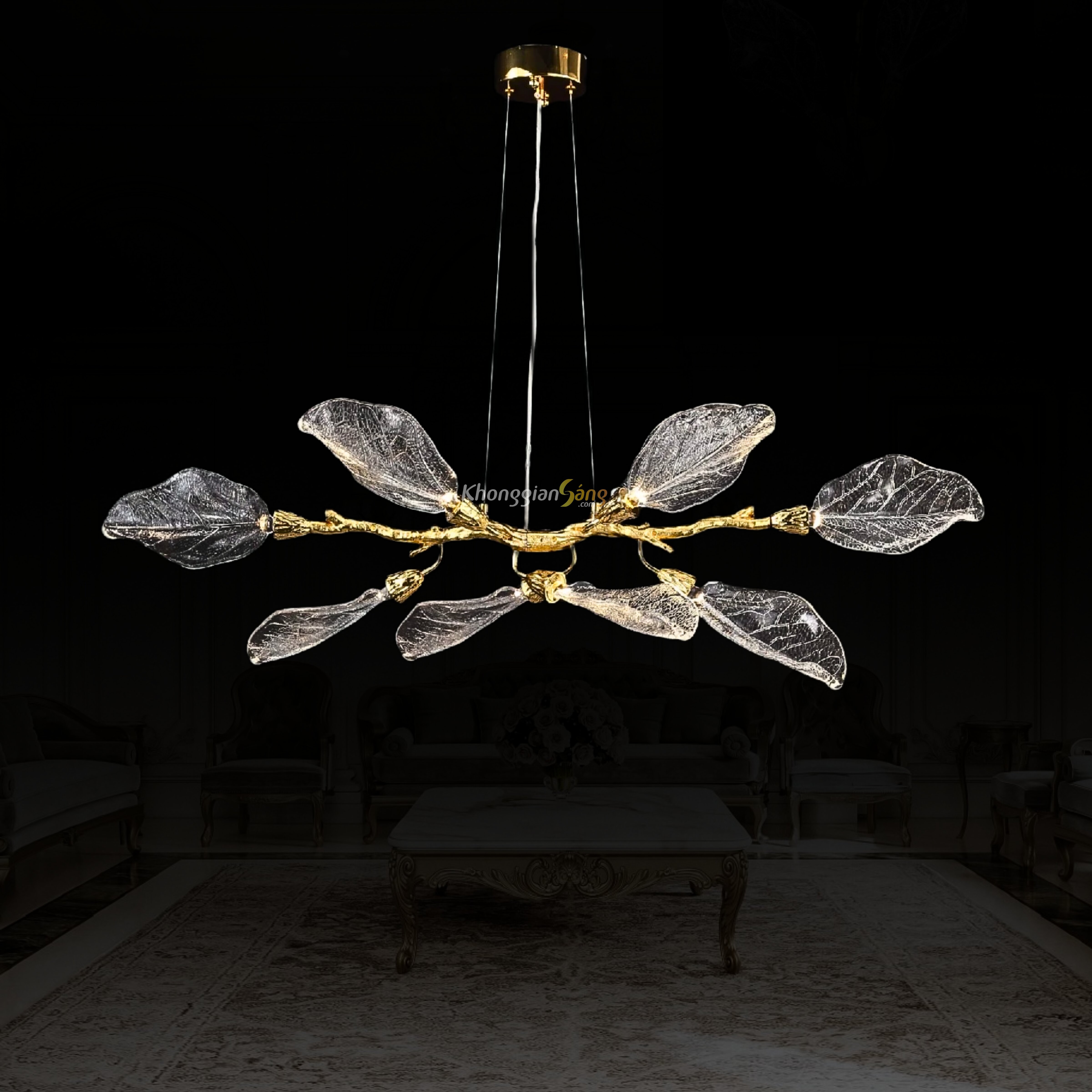 ĐÈN CHÙM PHA LÊ (N1160mm x H350mm) TH-8019-25