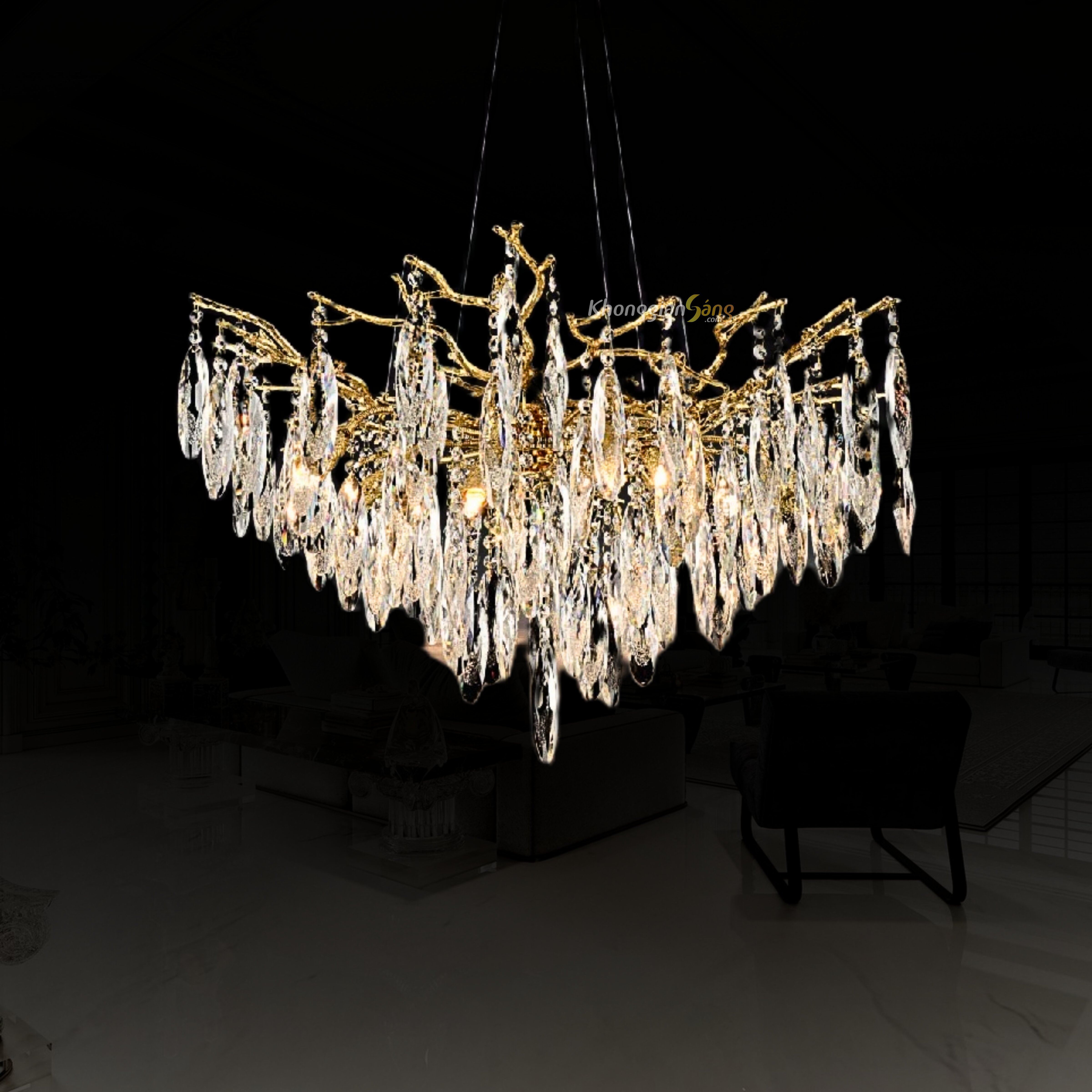 ĐÈN CHÙM PHA LÊ (D760mm x H450mm) TH-8025-25