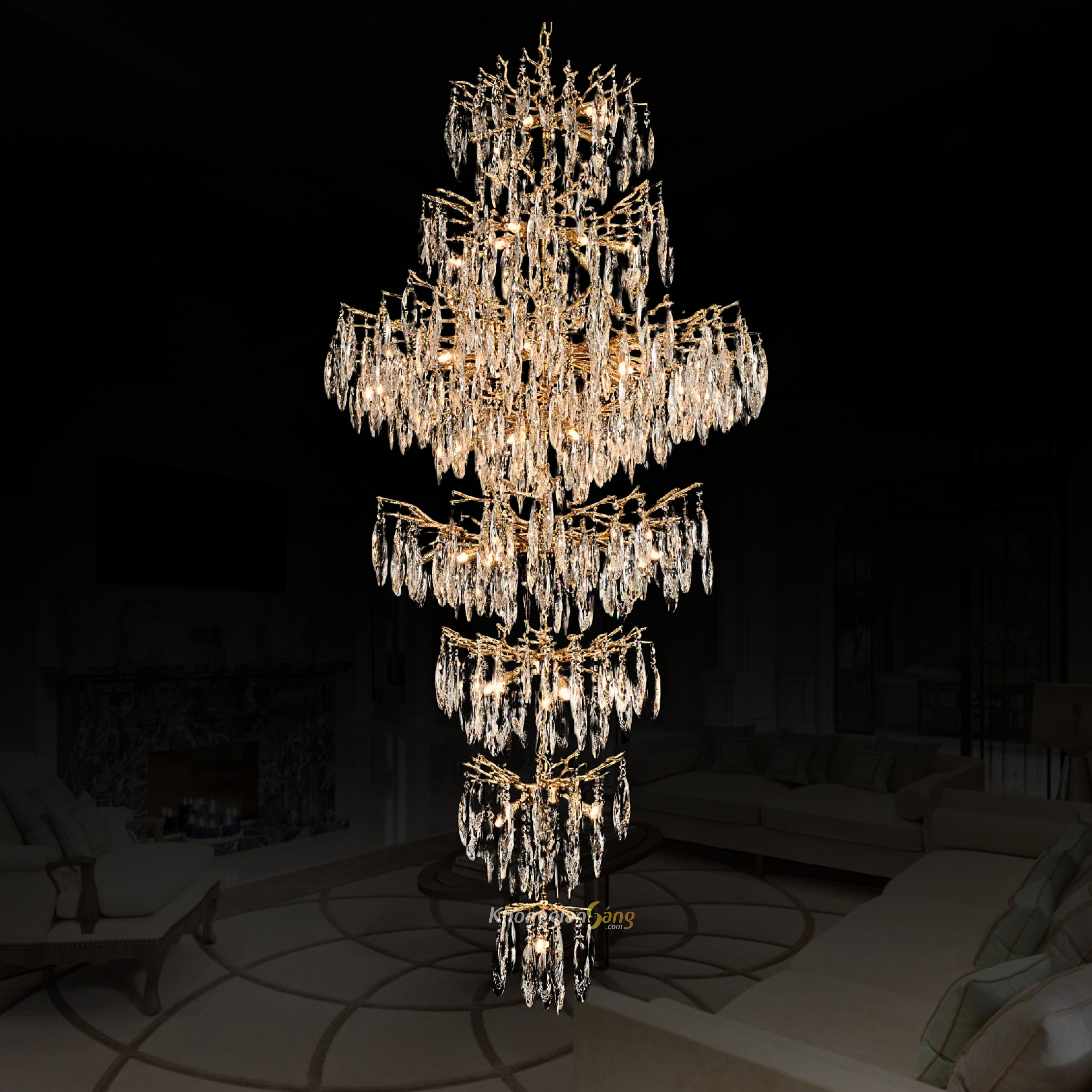 ĐÈN CHÙM PHA LÊ (D1000mm x H2100mm) TH-8028-25