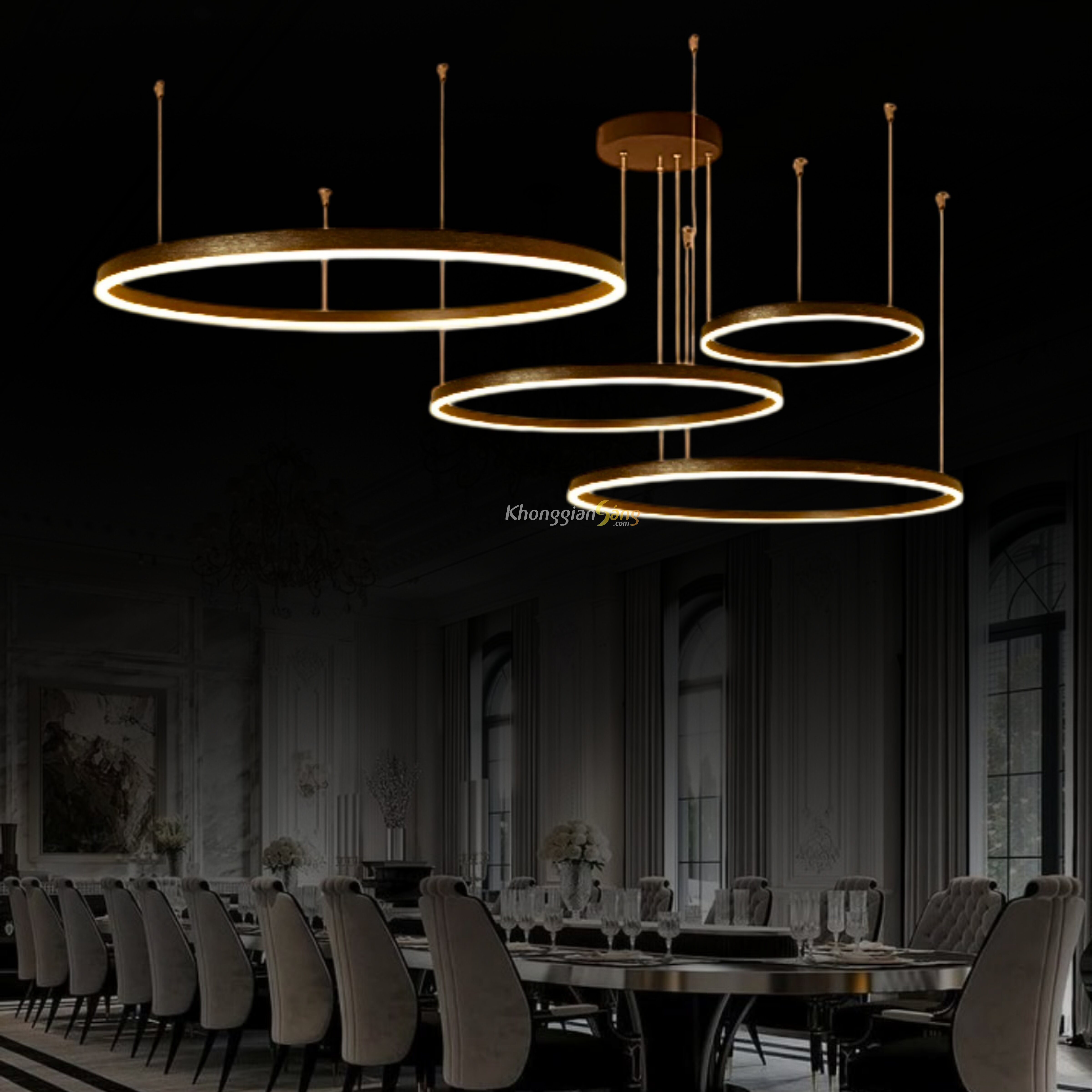 ĐÈN CHÙM THẢ (D200mm x D400mm x D600mm x D800mm x H900mm) TH-8039