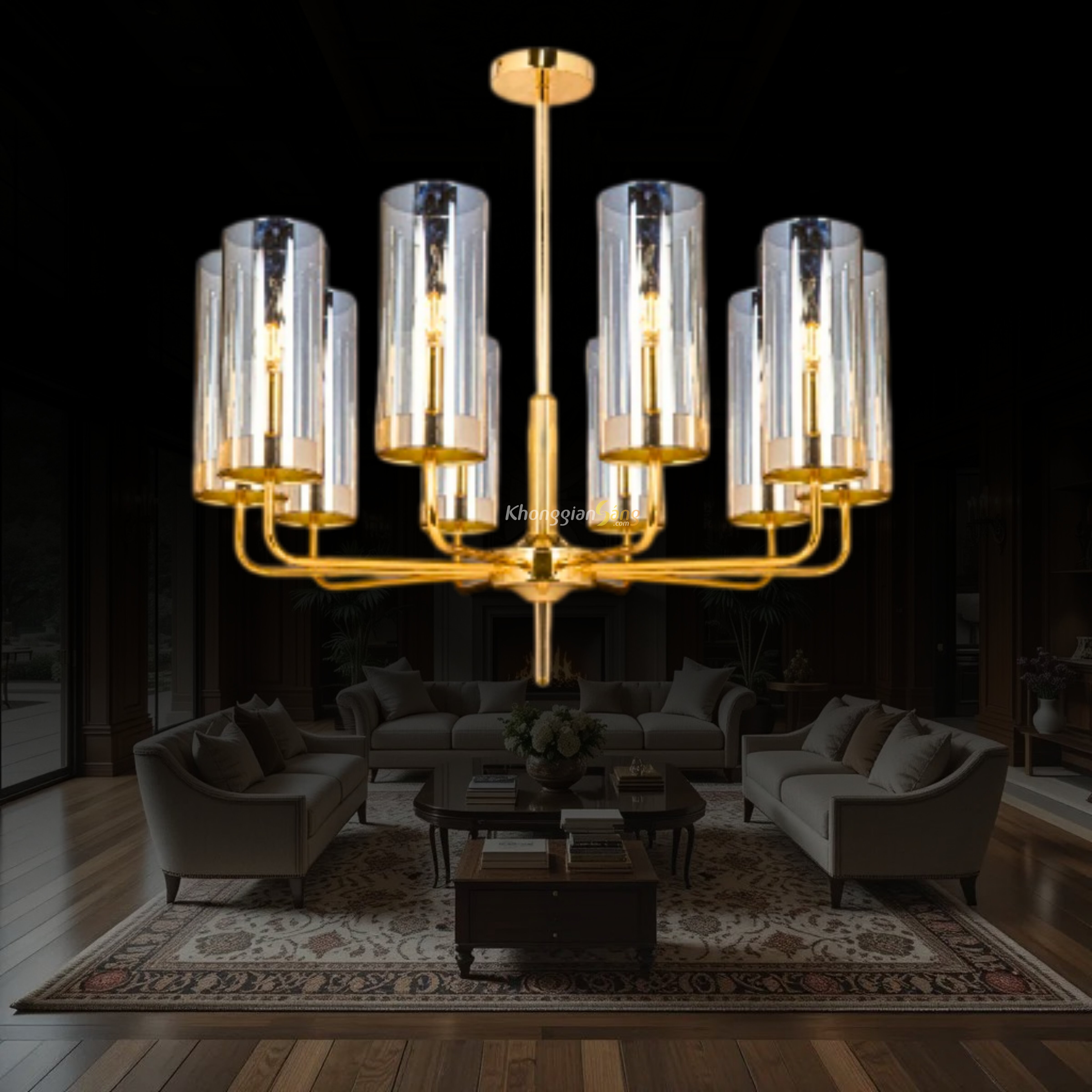 ĐÈN CHÙM PHA LÊ (D700mm x H900mm) TH-8088