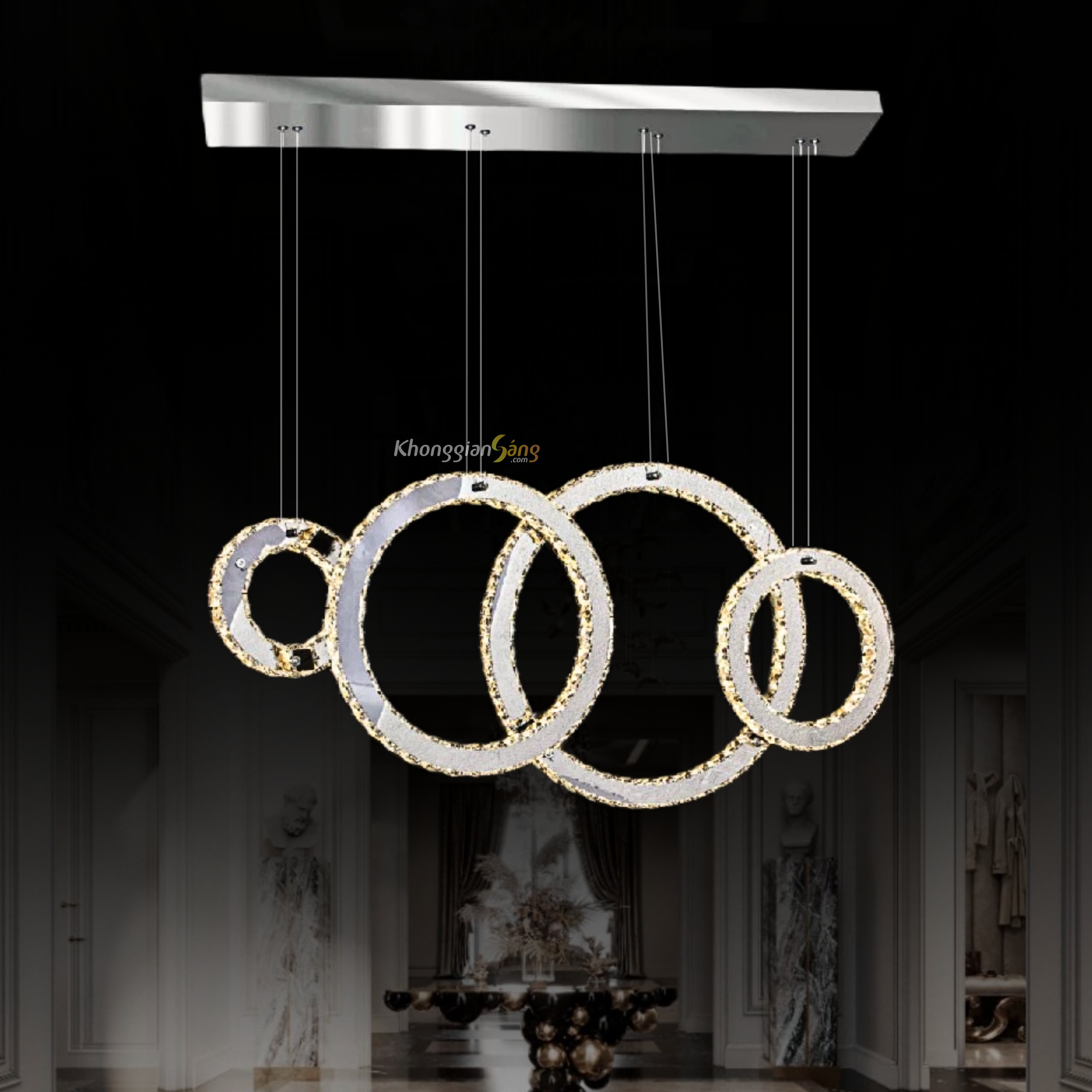 ĐÈN CHÙM THẢ (D200mm x D400mm x D500mm x DD300 x N1000mm  x H1000mm) TH-810-21