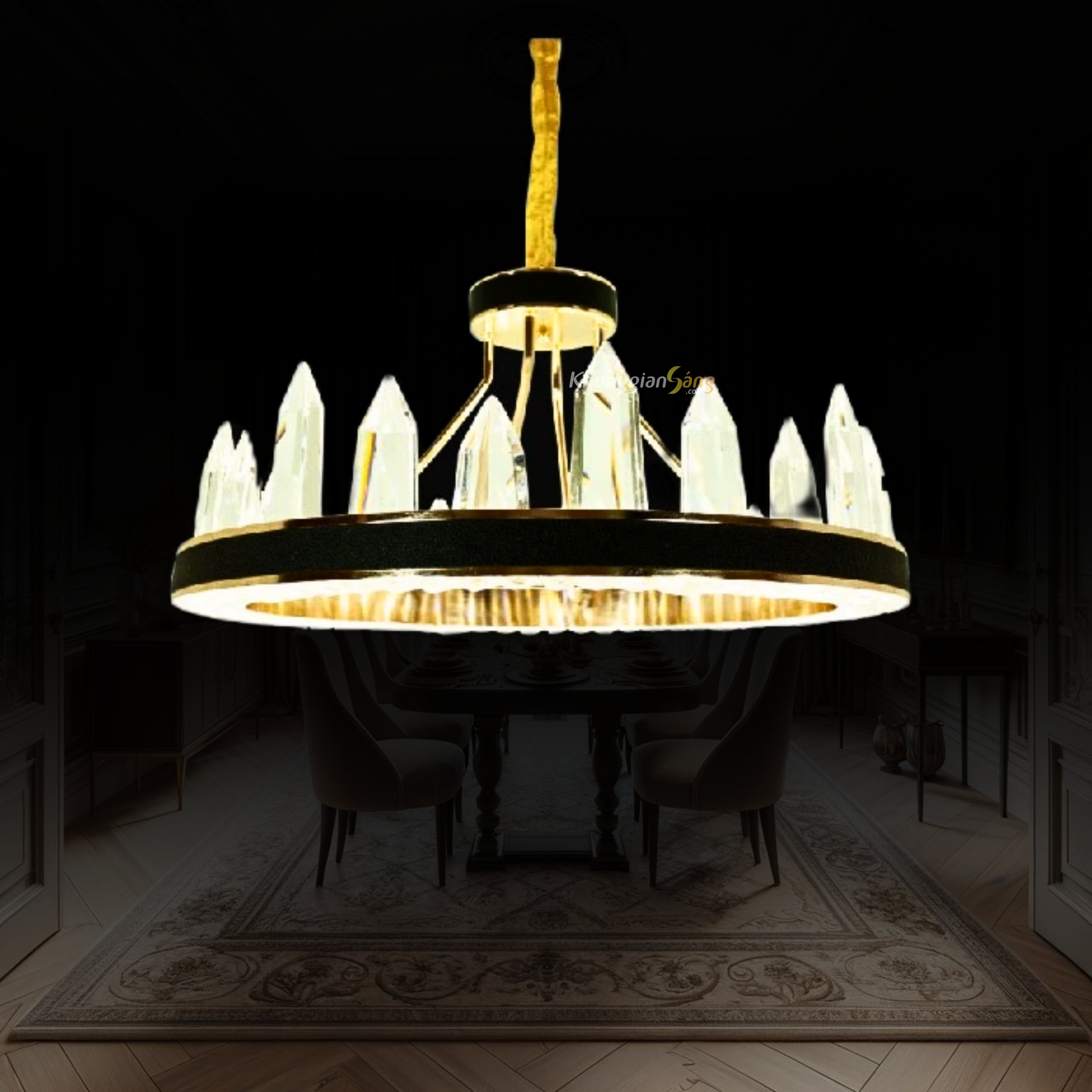 ĐÈN CHÙM PHA LÊ (D580mm x H900mm) TH-8131