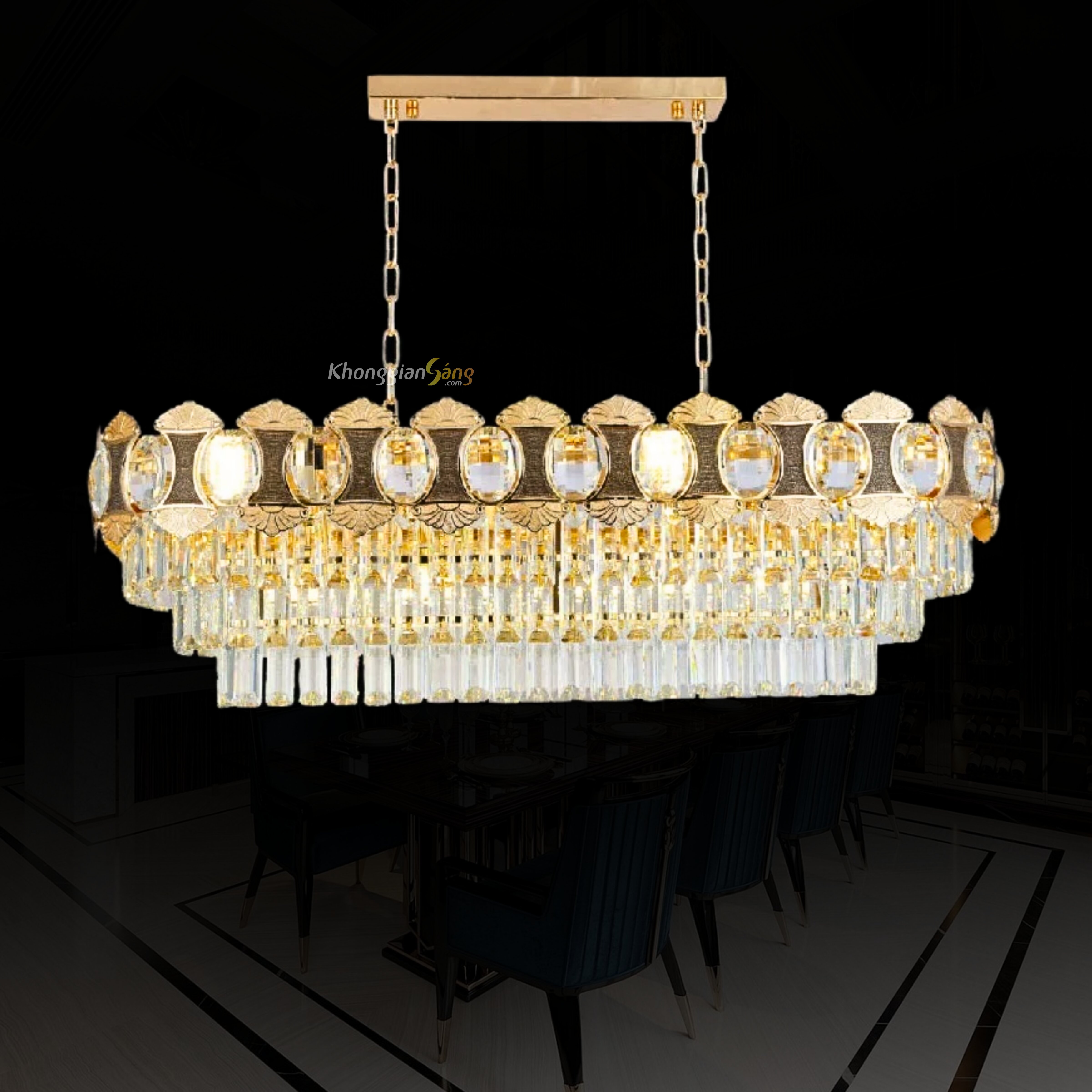 ĐÈN CHÙM PHA LÊ (N950mm x H400mm) TH-8211