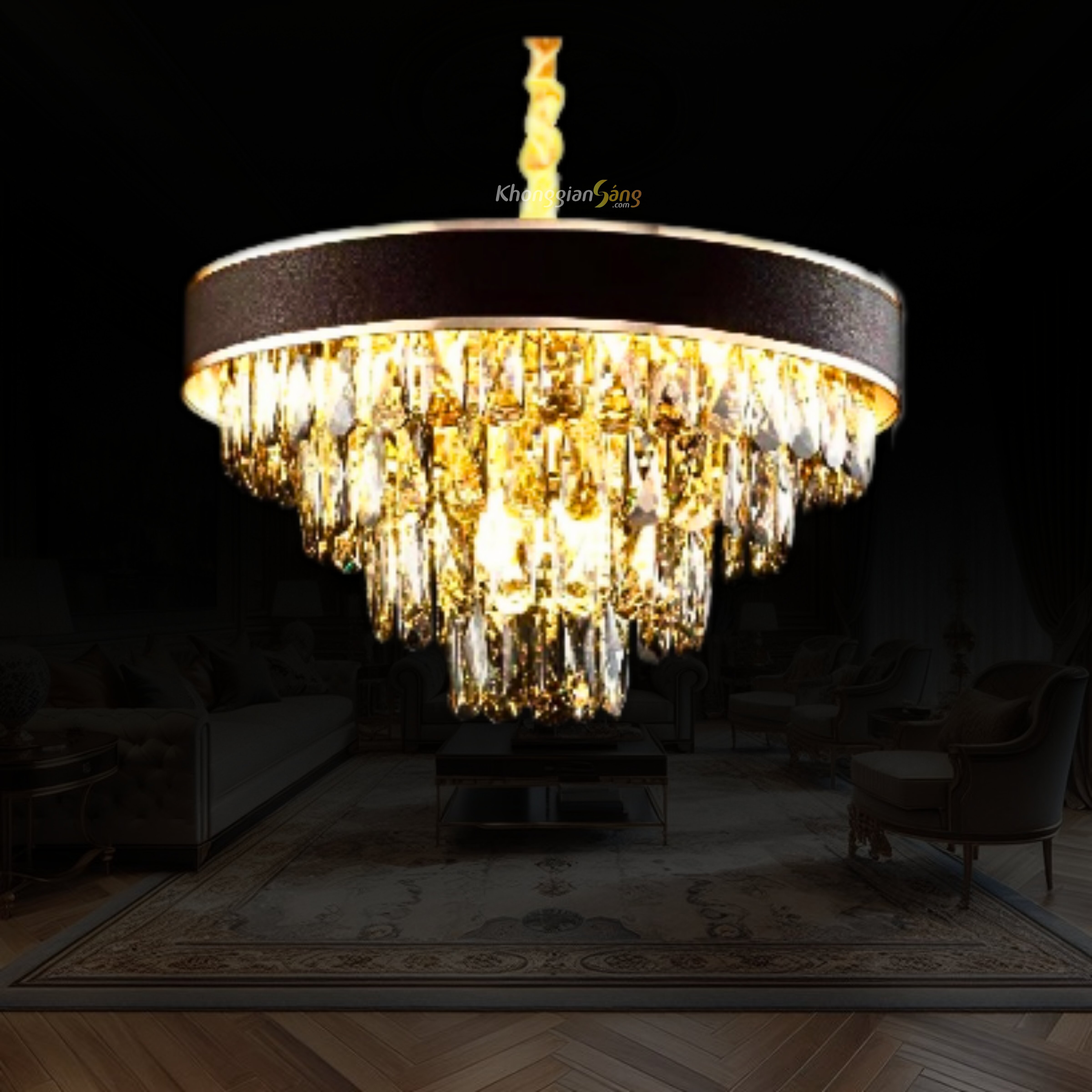 ĐÈN CHÙM PHA LÊ (D500mm x H900mm) TH-8212