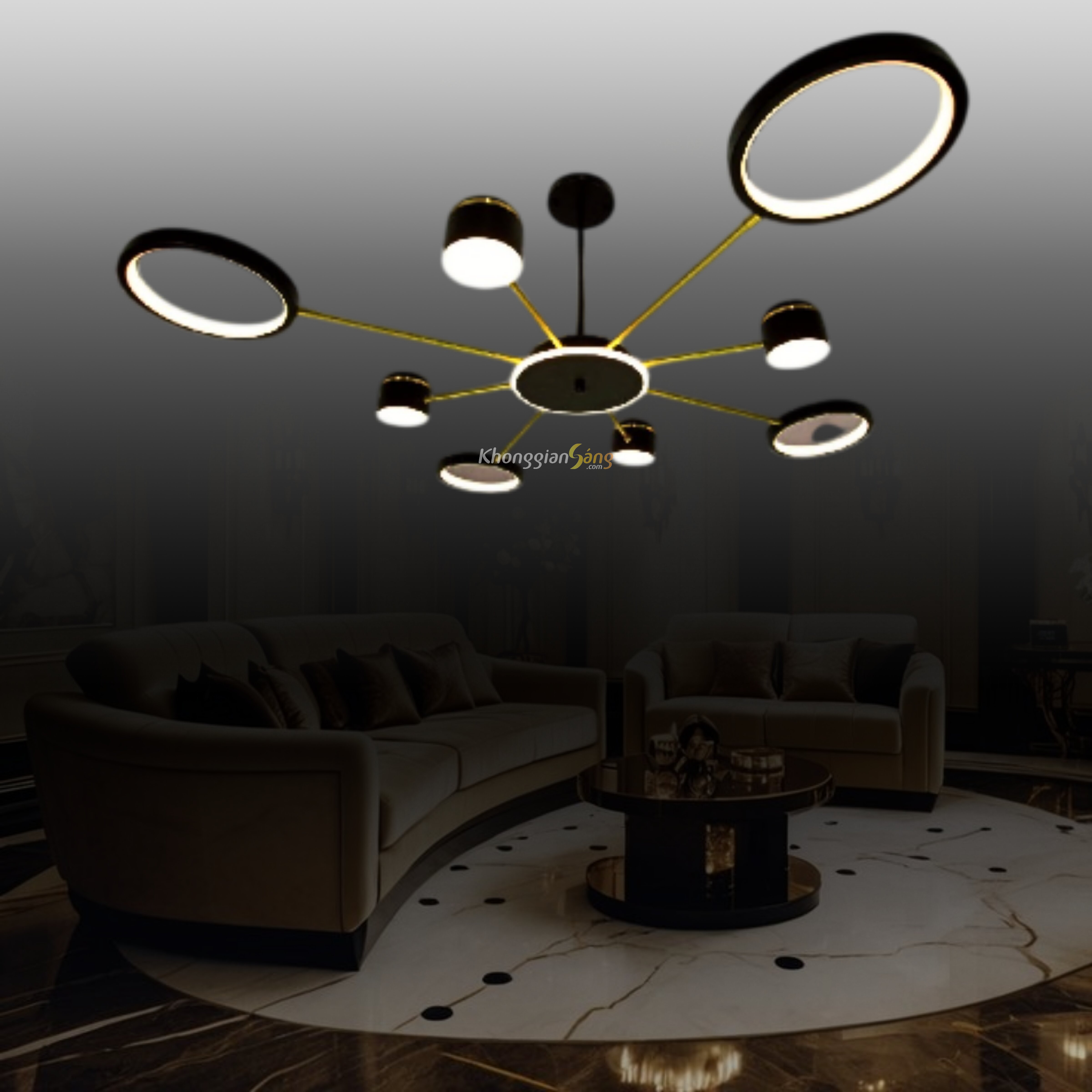 ĐÈN CHÙM PHA LÊ (D1000mm x H380mm) TH-8237