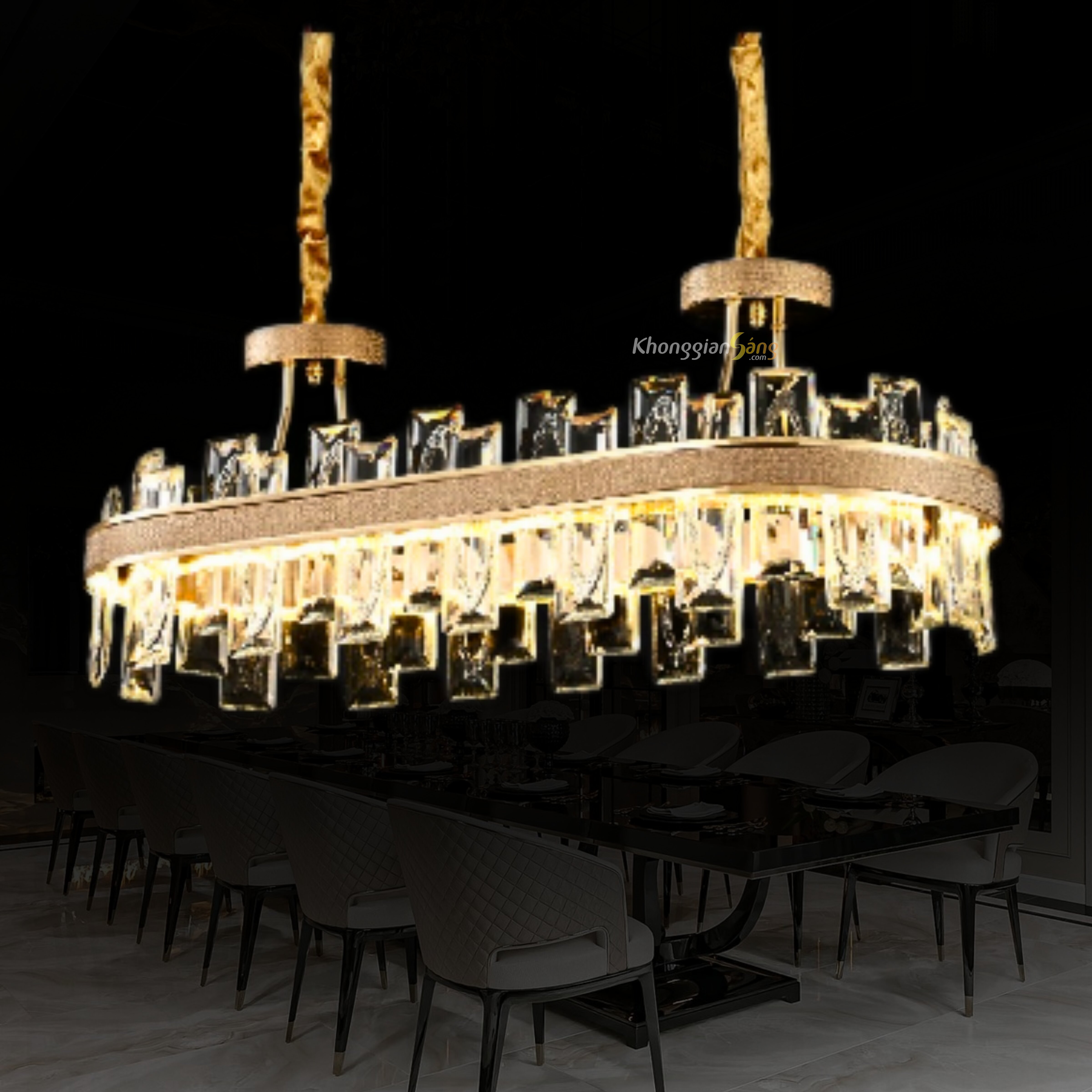 ĐÈN CHÙM PHA LÊ (N800mm x H900mm) TH-8277