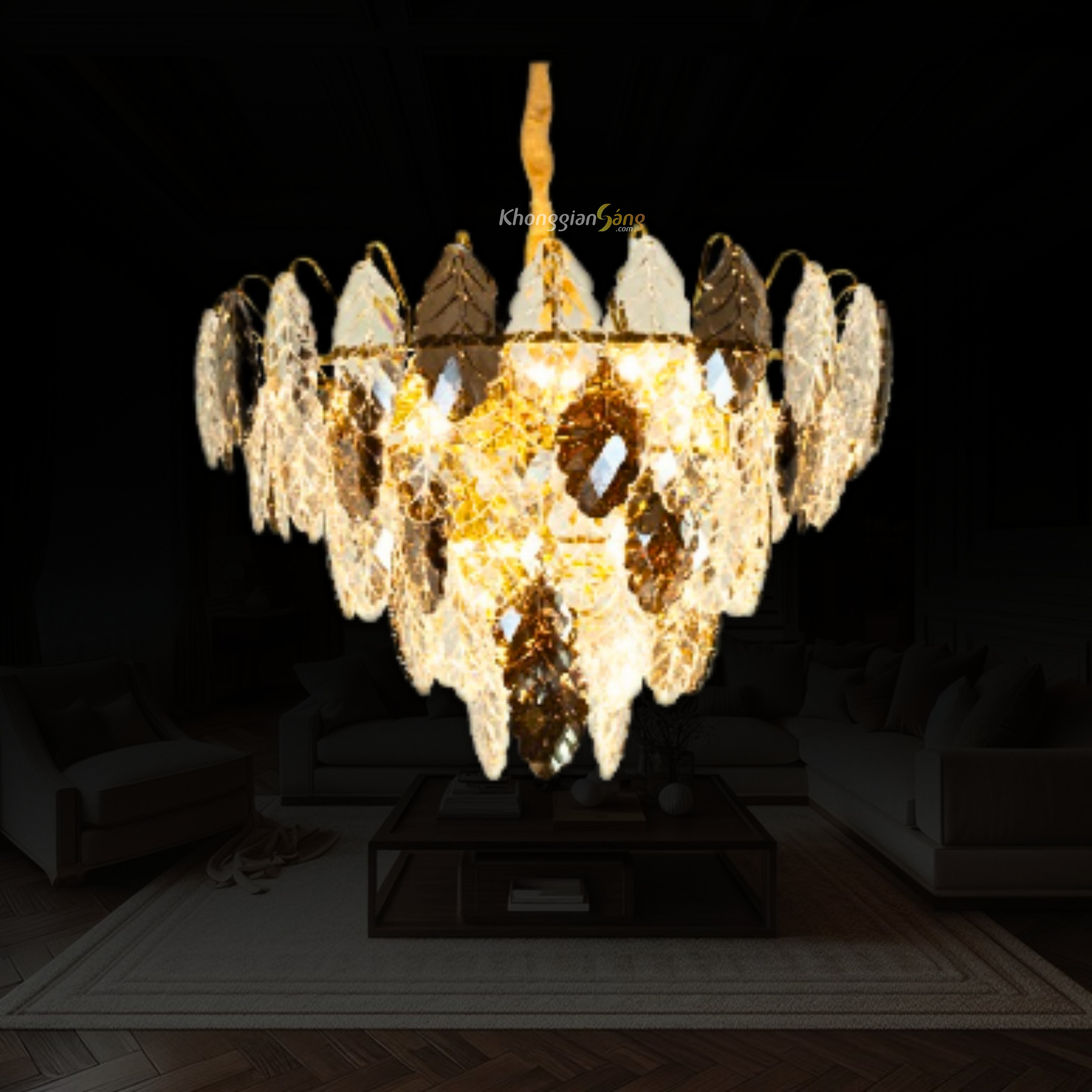 ĐÈN CHÙM PHA LÊ (D600mm x H1000mm) TH-8321