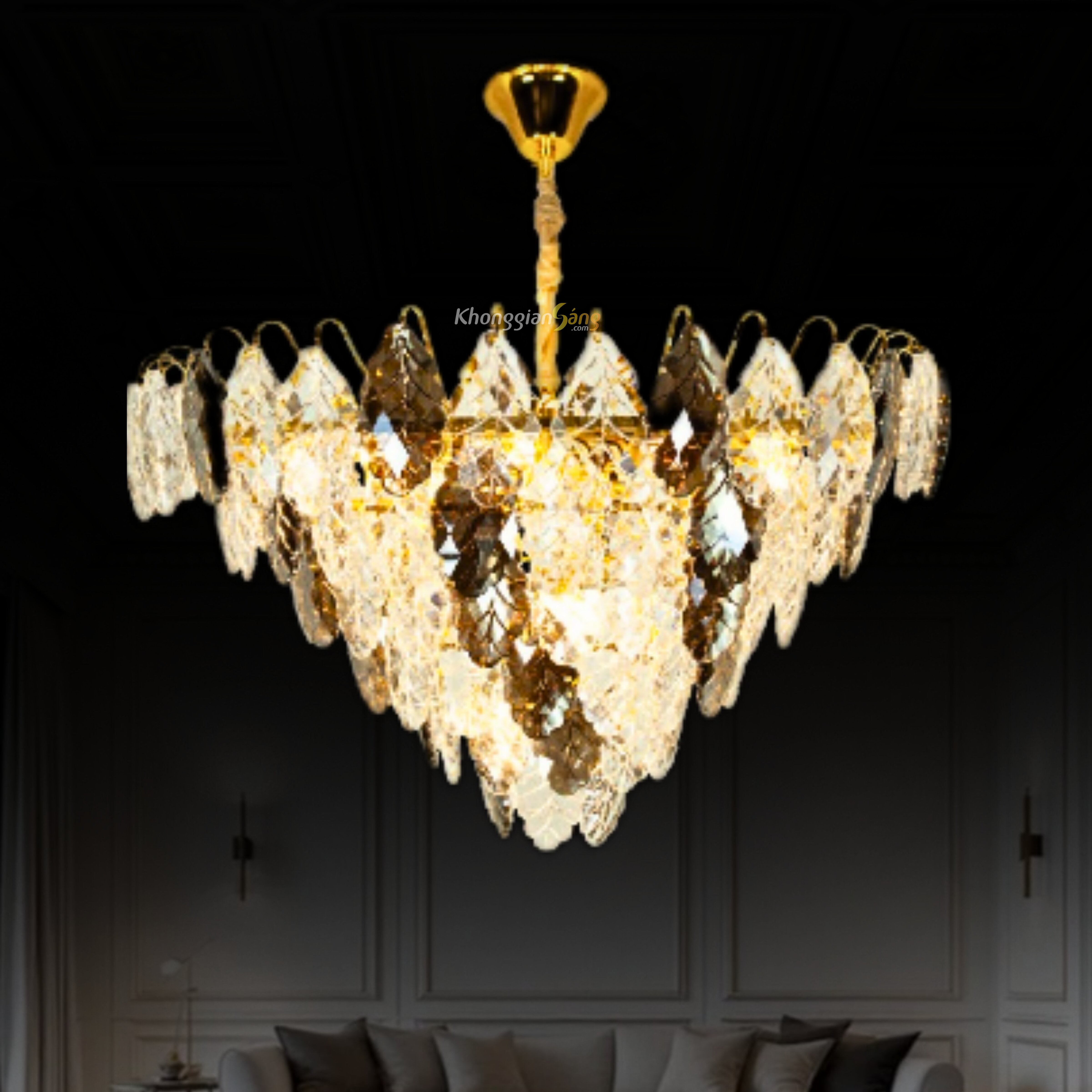 ĐÈN CHÙM PHA LÊ (D760mm x H1000mm) TH-8322