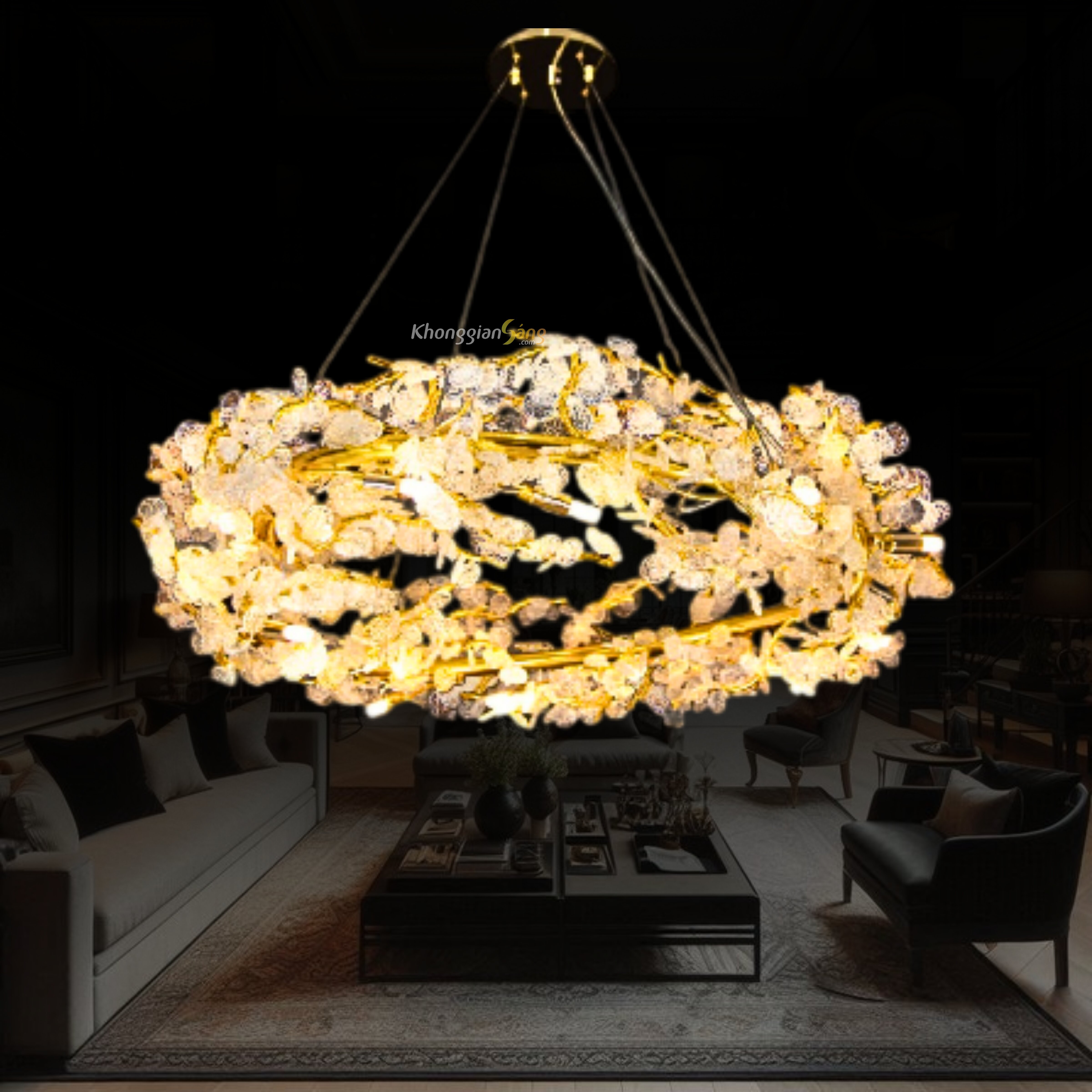 ĐÈN CHÙM PHA LÊ (D8337mm x H1100mm) TH-8337