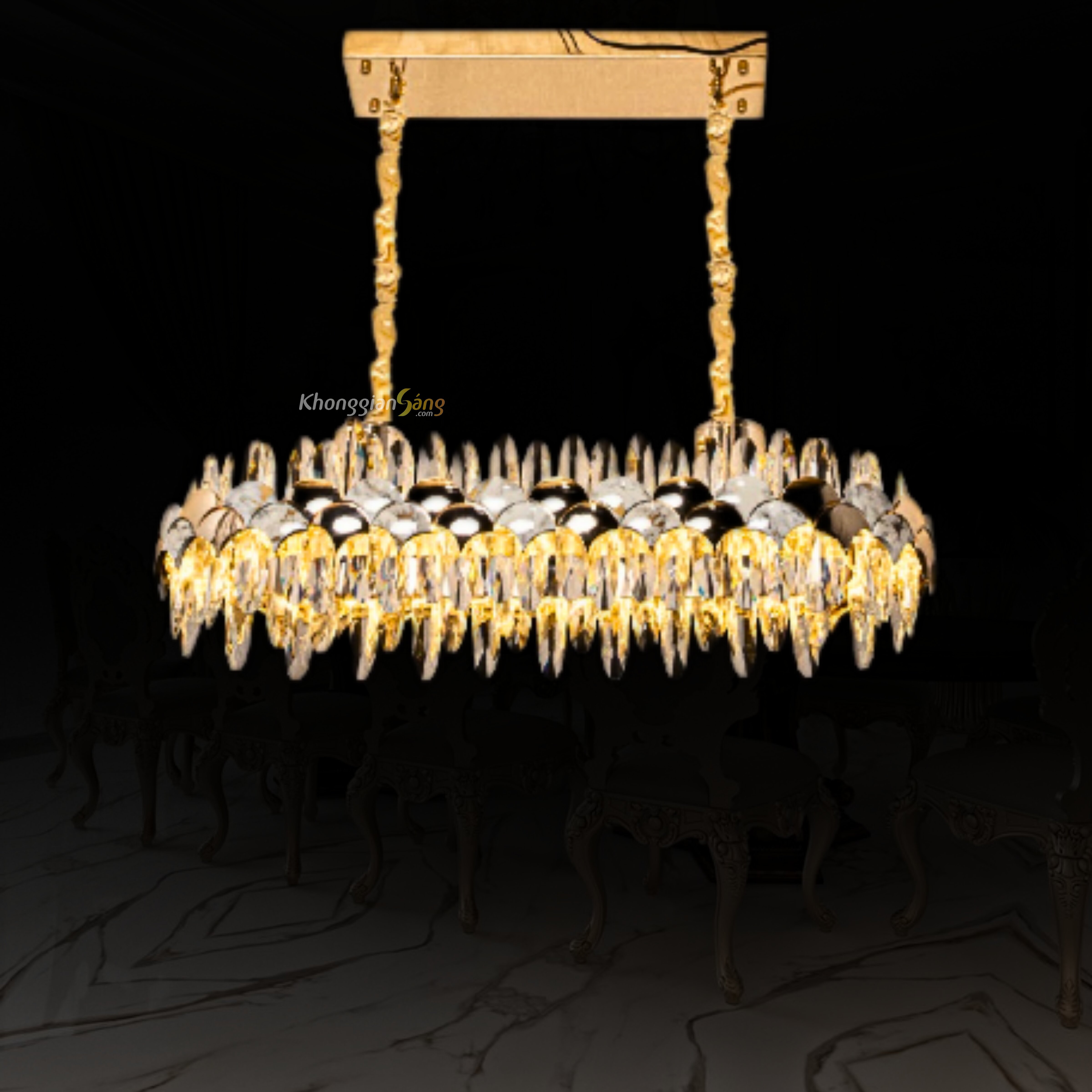 ĐÈN CHÙM PHA LÊ (N850mm x H900mm) TH-8460