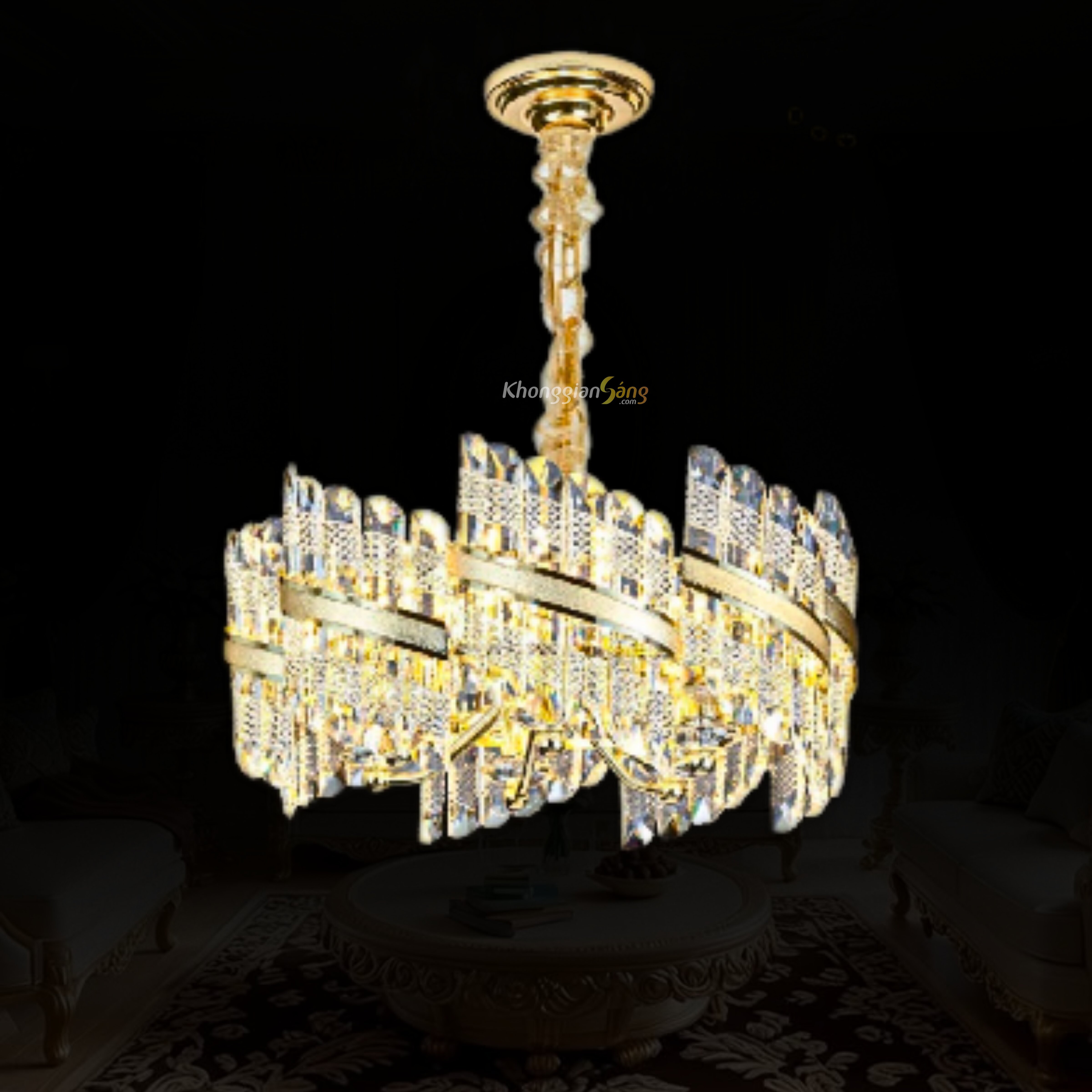 ĐÈN CHÙM PHA LÊ (D600mm x H900mm) TH-8530