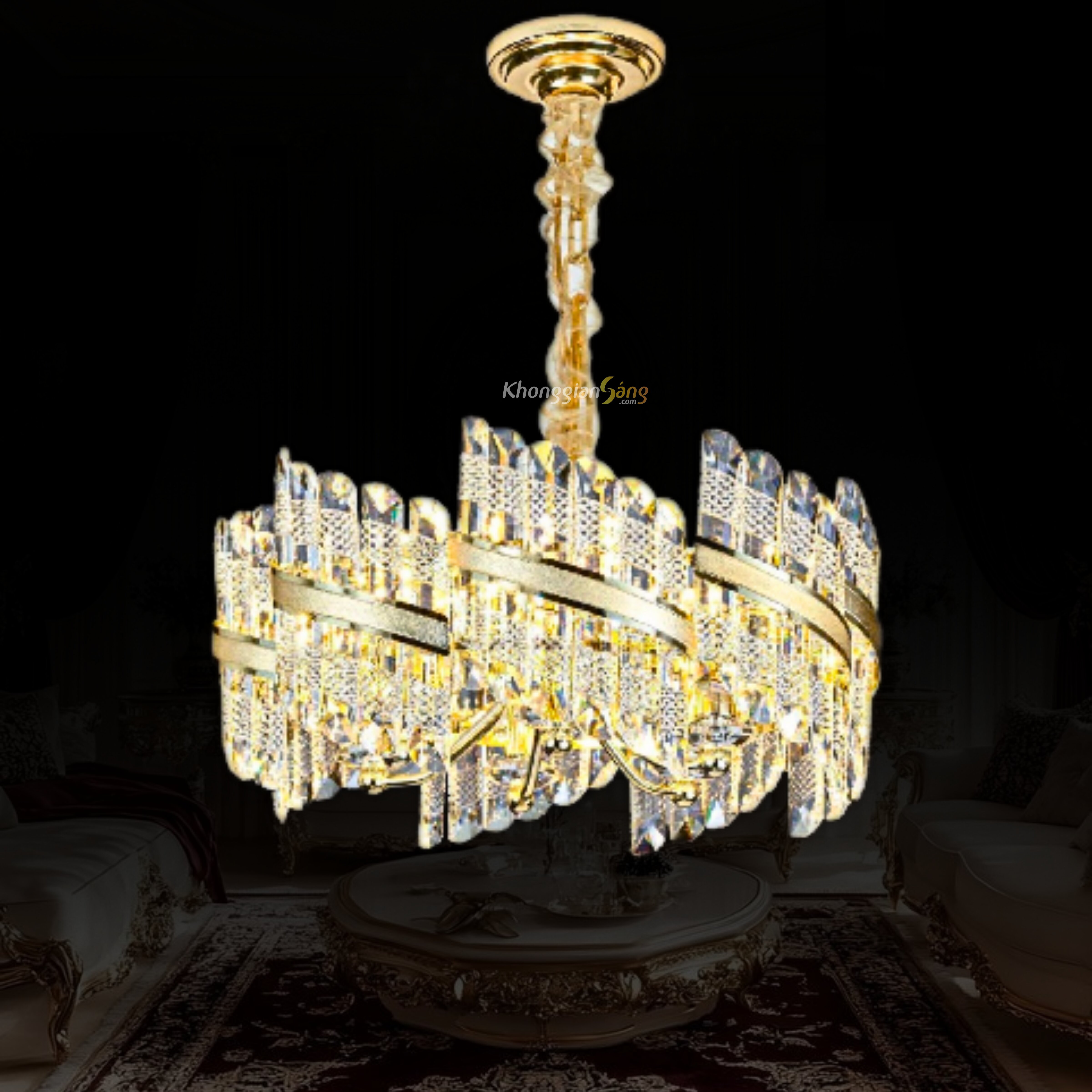 ĐÈN CHÙM PHA LÊ (D760mm x H900mm) TH-8531