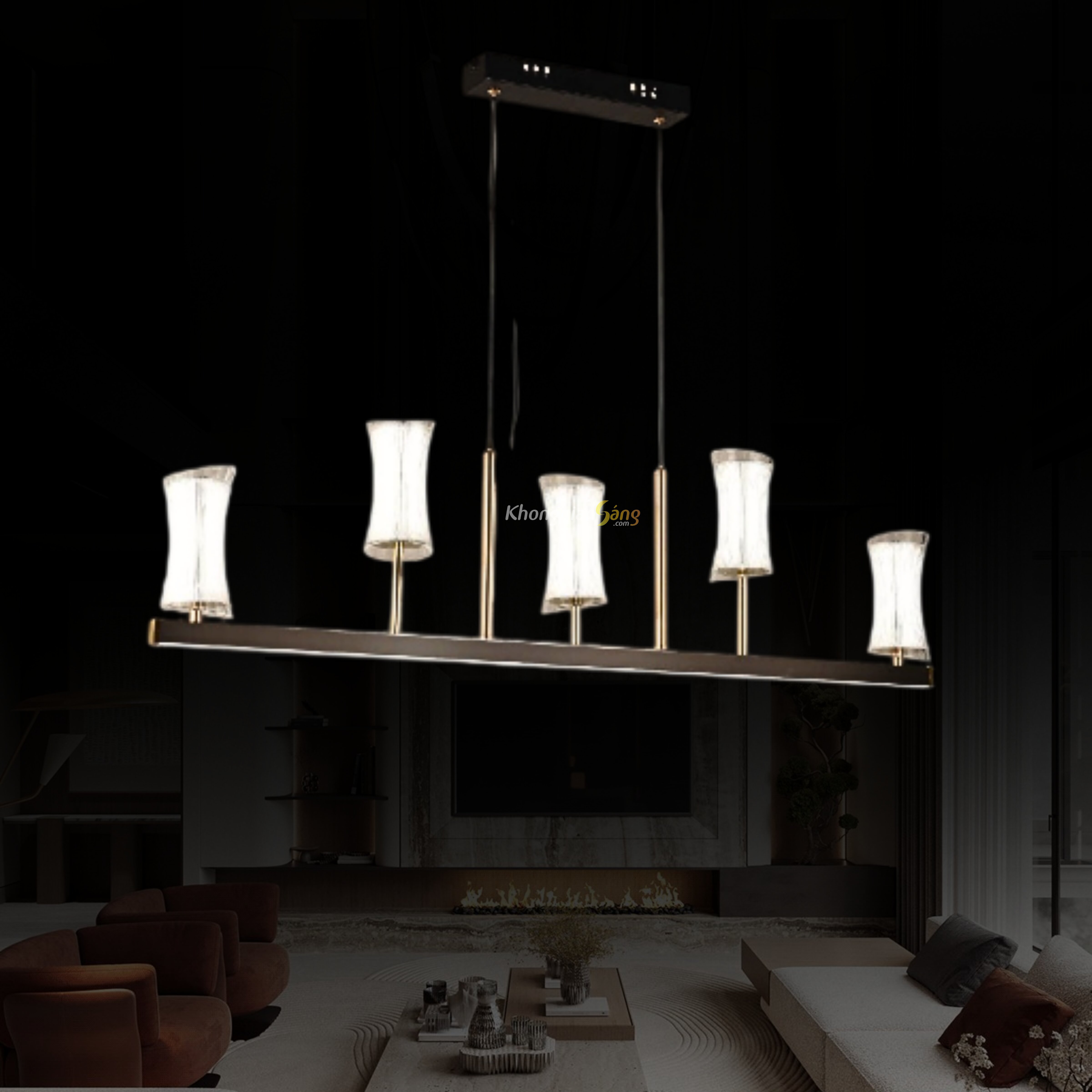 ĐÈN CHÙM PHA LÊ (N1000mm x H280mm) TH-8630