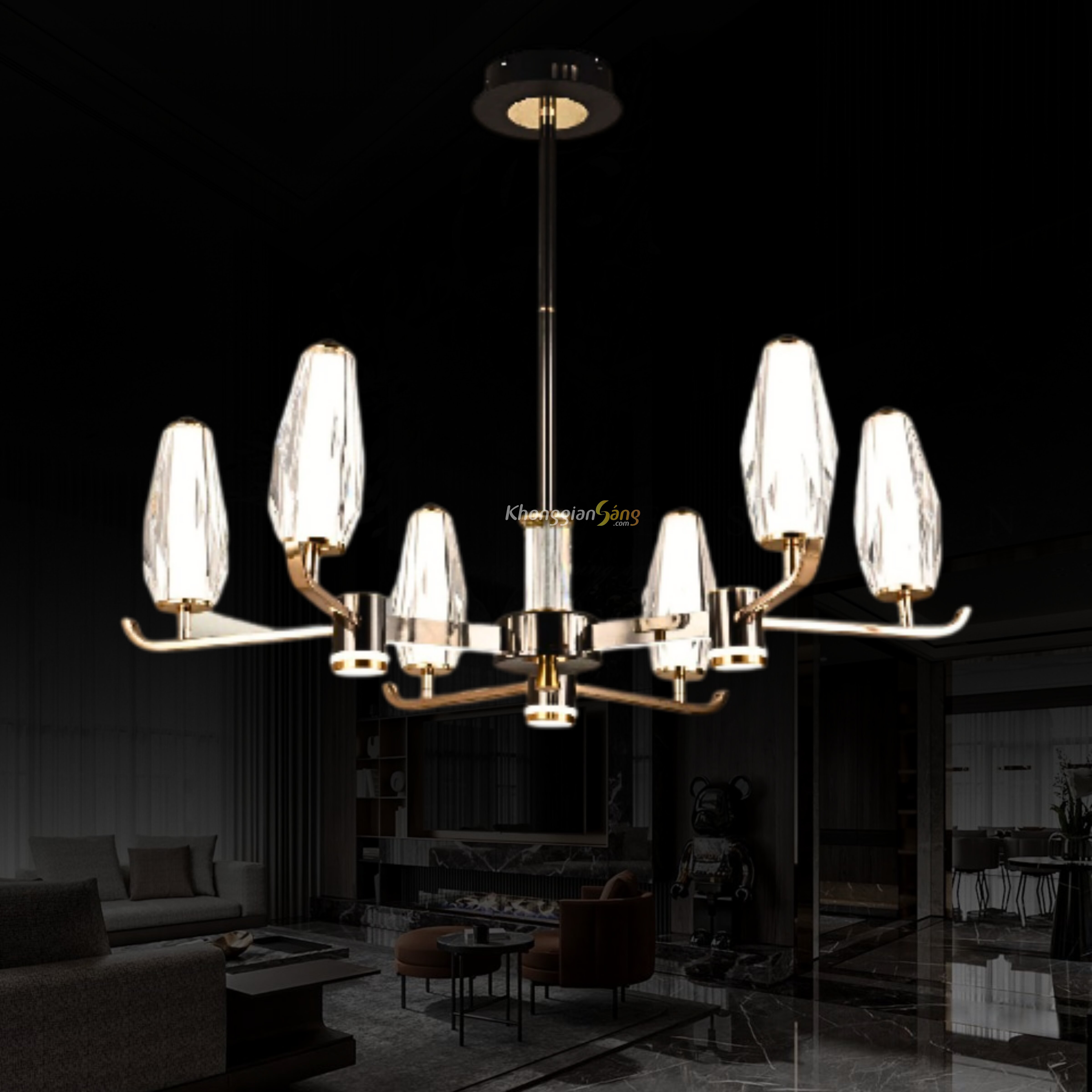 ĐÈN CHÙM PHA LÊ (D770mm x H650mm) TH-8632