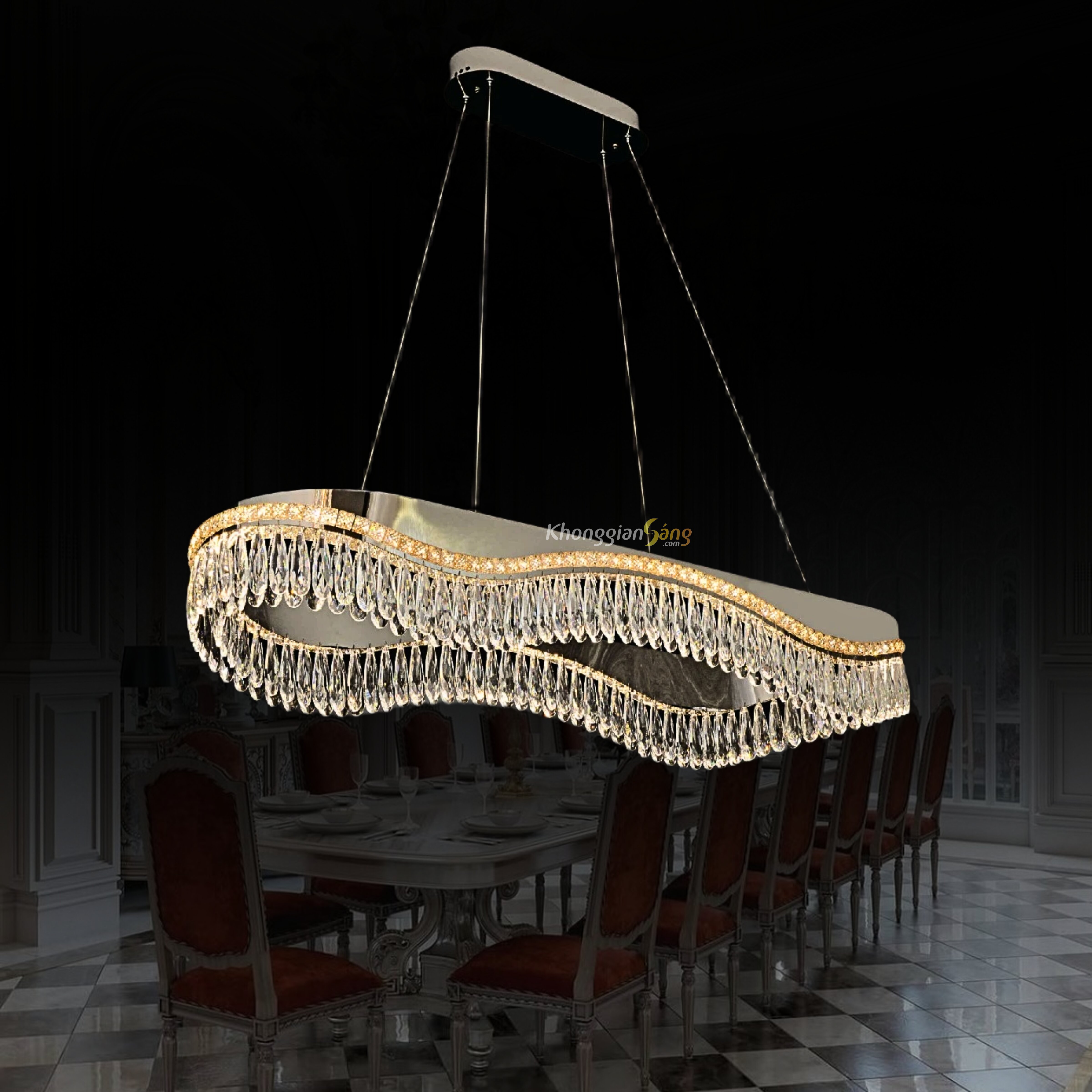 ĐÈN CHÙM THẢ (N1000mm x R300mm x H250mm) TH-8801