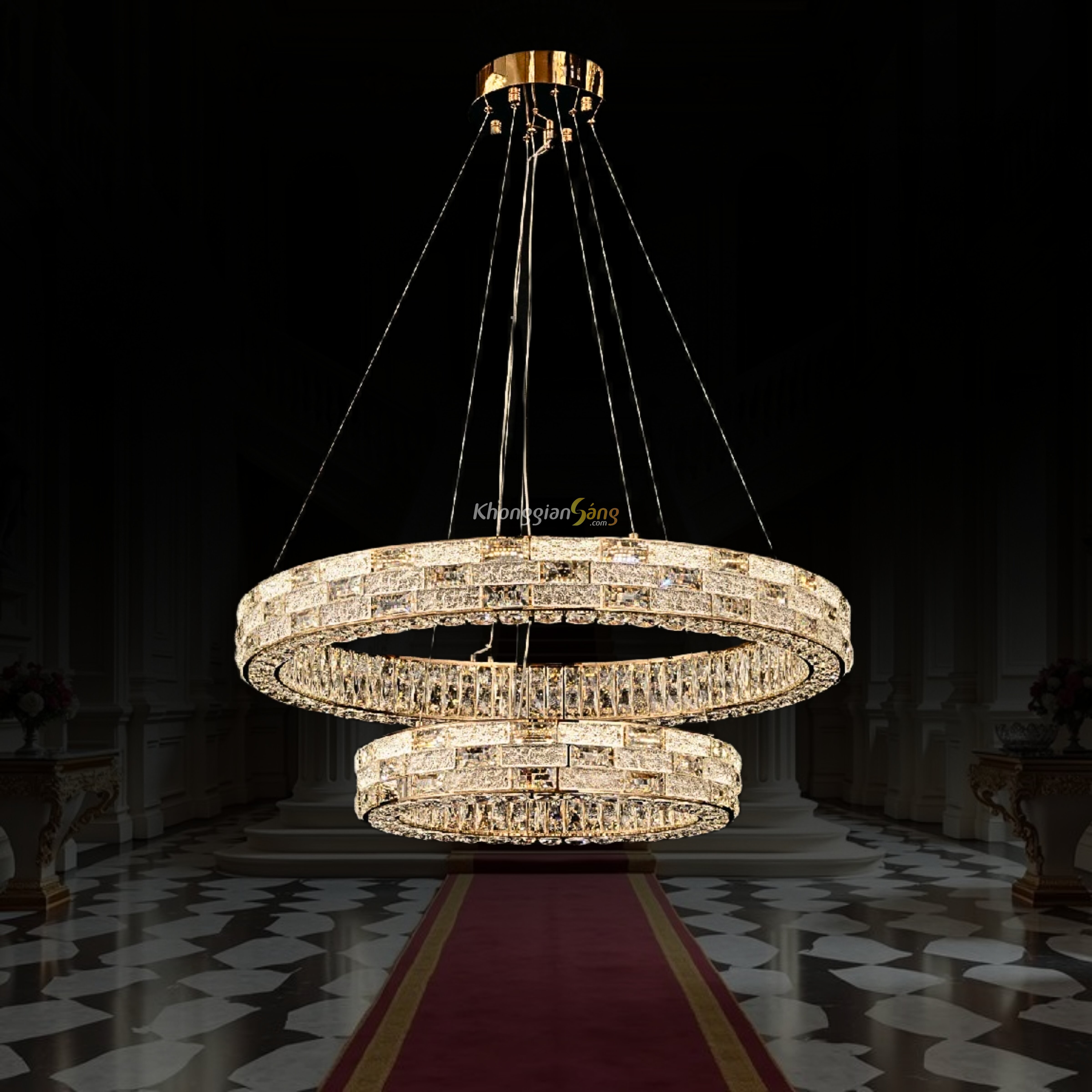 ĐÈN CHÙM THẢ (D770mm + D470mm x H1000mm) TH-8803