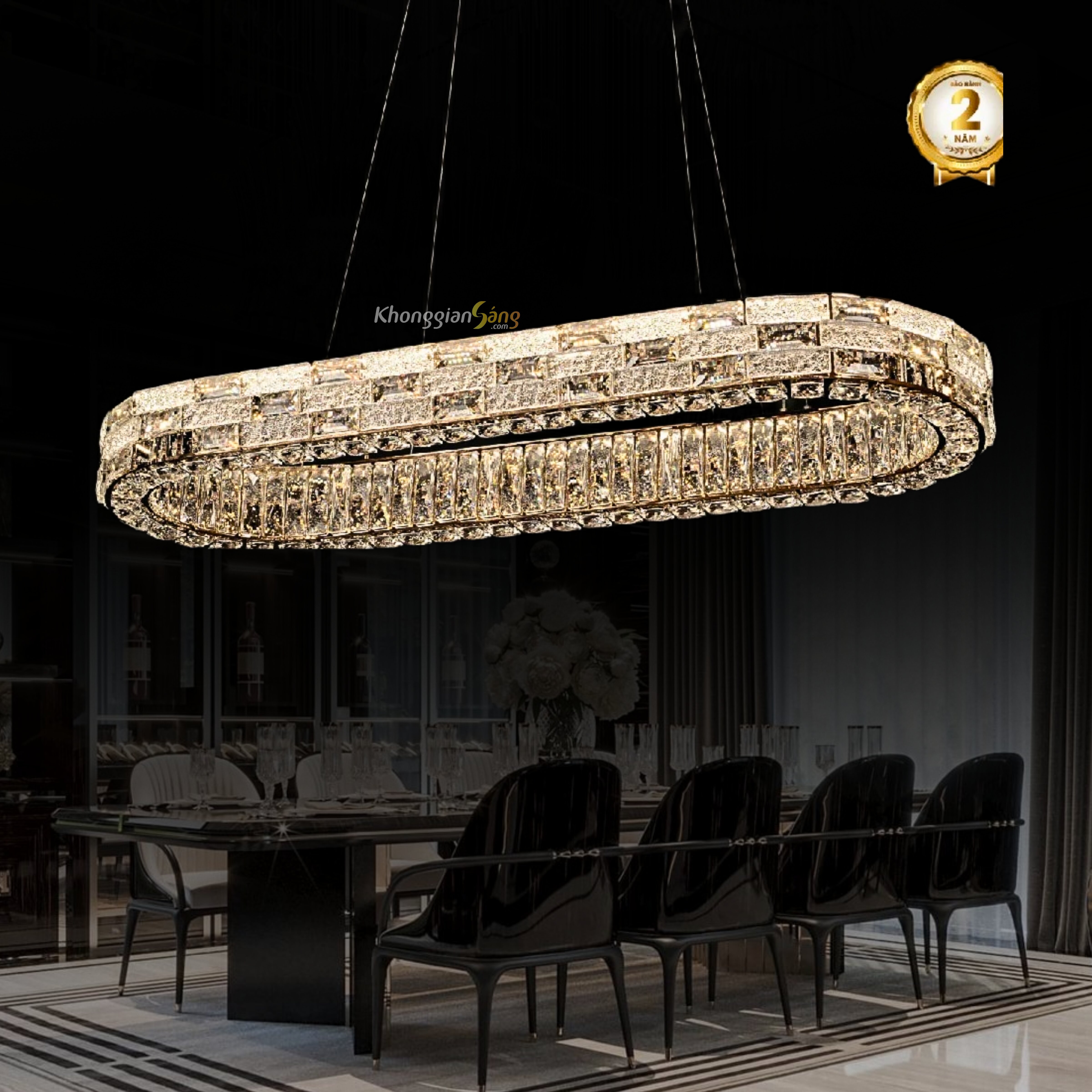 ĐÈN CHÙM THẢ (N950mm x R350mm x H100mm) TH-8808