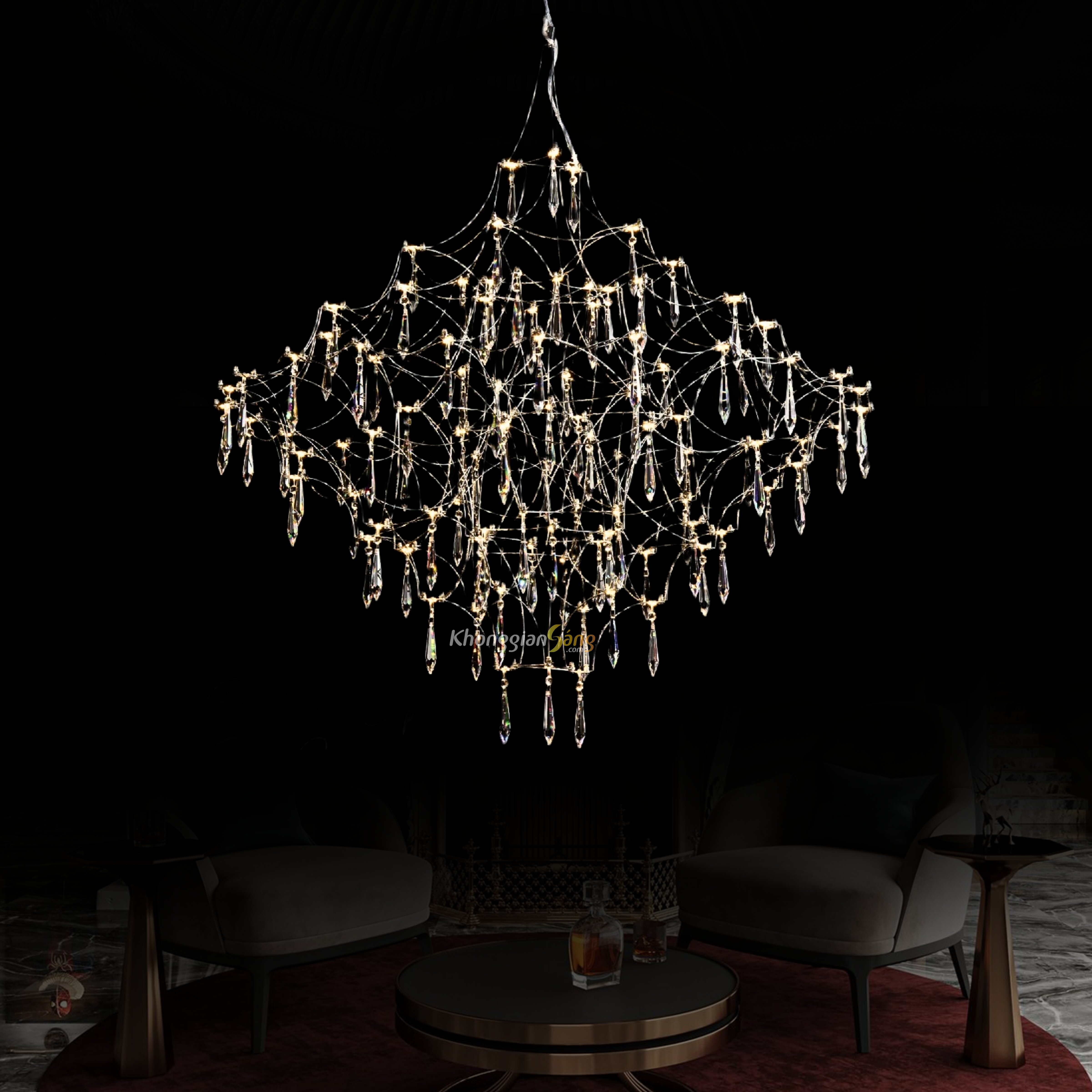 ĐÈN CHÙM PHA LÊ (D1000mm x H1040mm) TH-8815