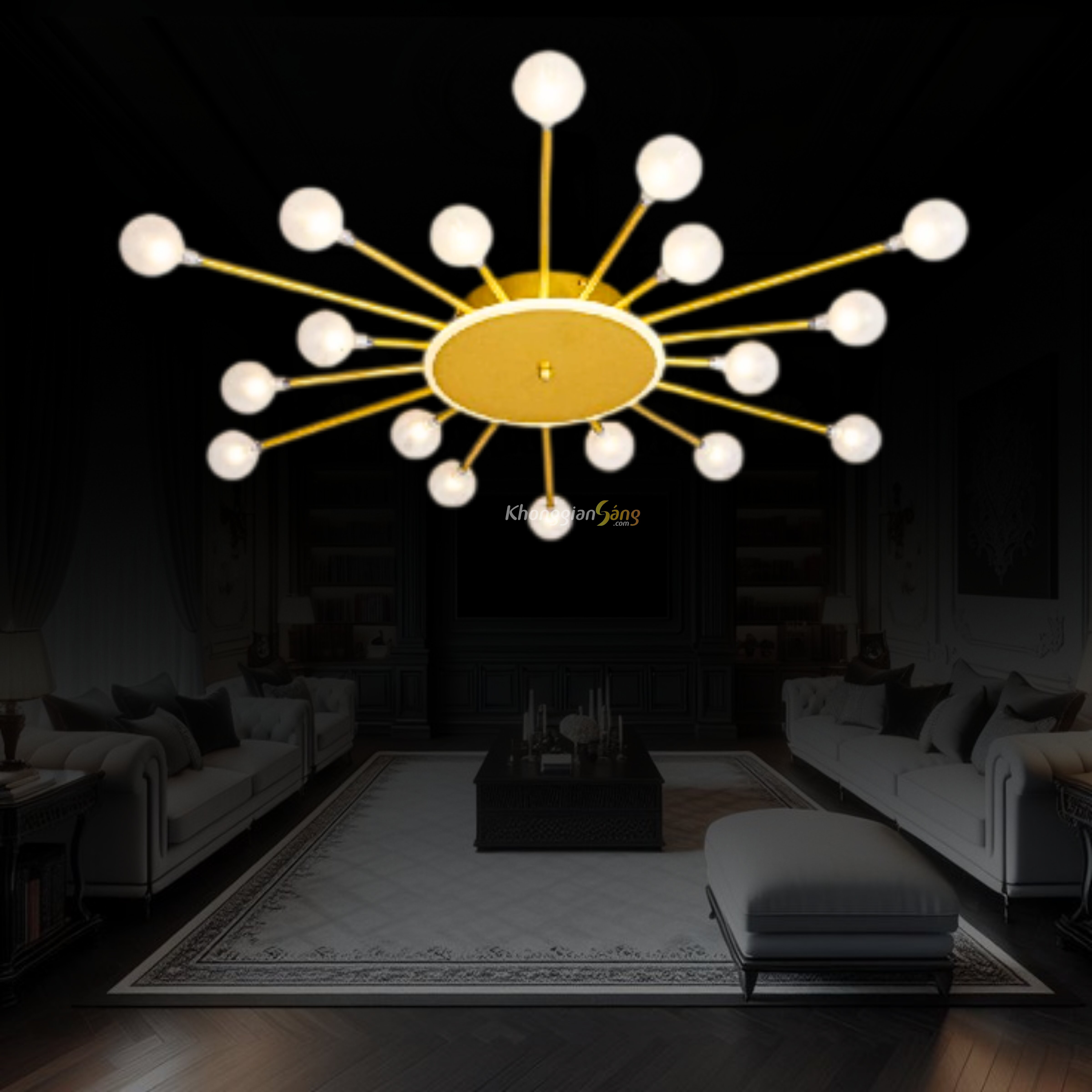 ĐÈN CHÙM PHA LÊ (D900mm x H60mm) THCN 80-21