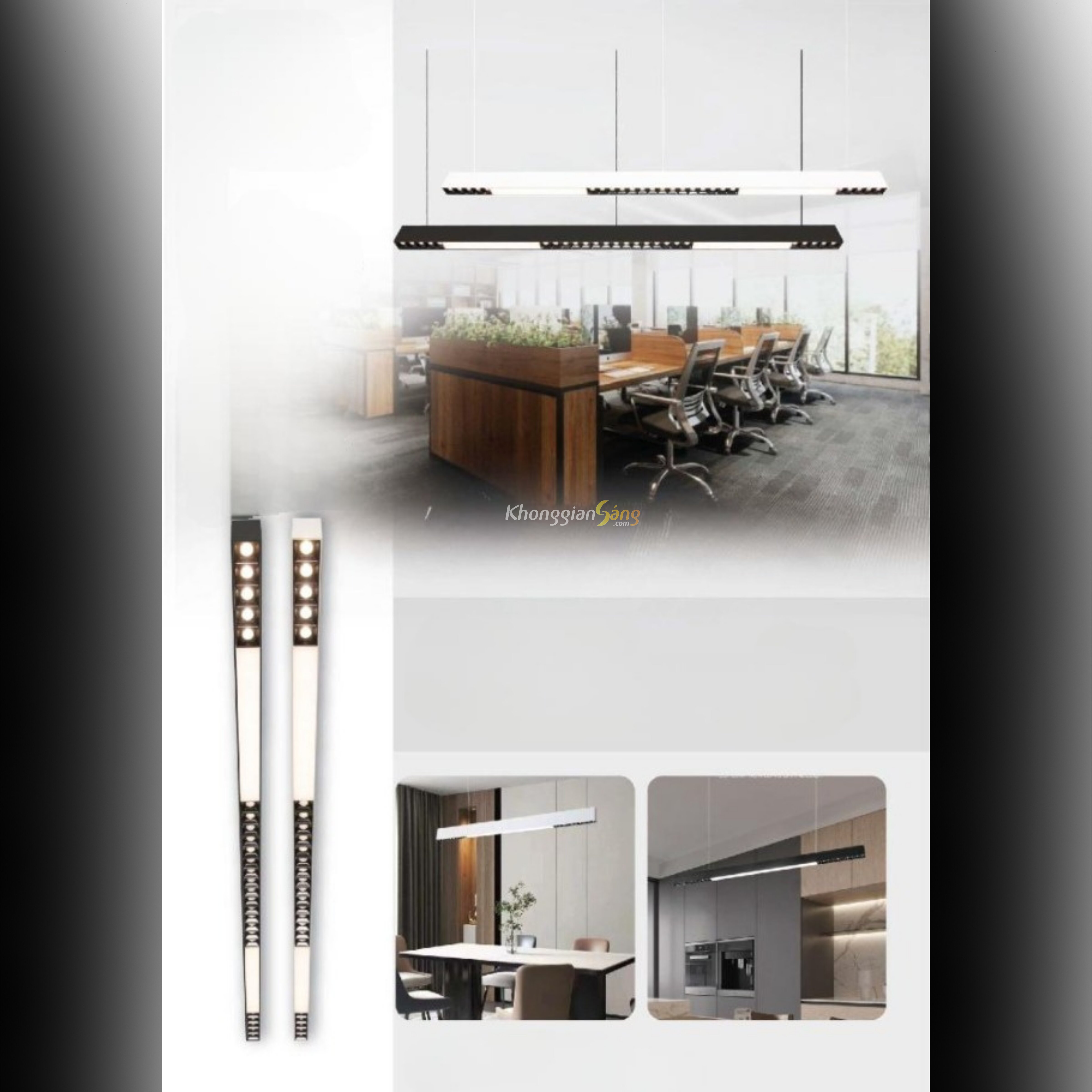 ĐÈN THẢ TRANG TRÍ (D1200mm x R36mm x H60mm) THCN 0218/ Đen & Trắng