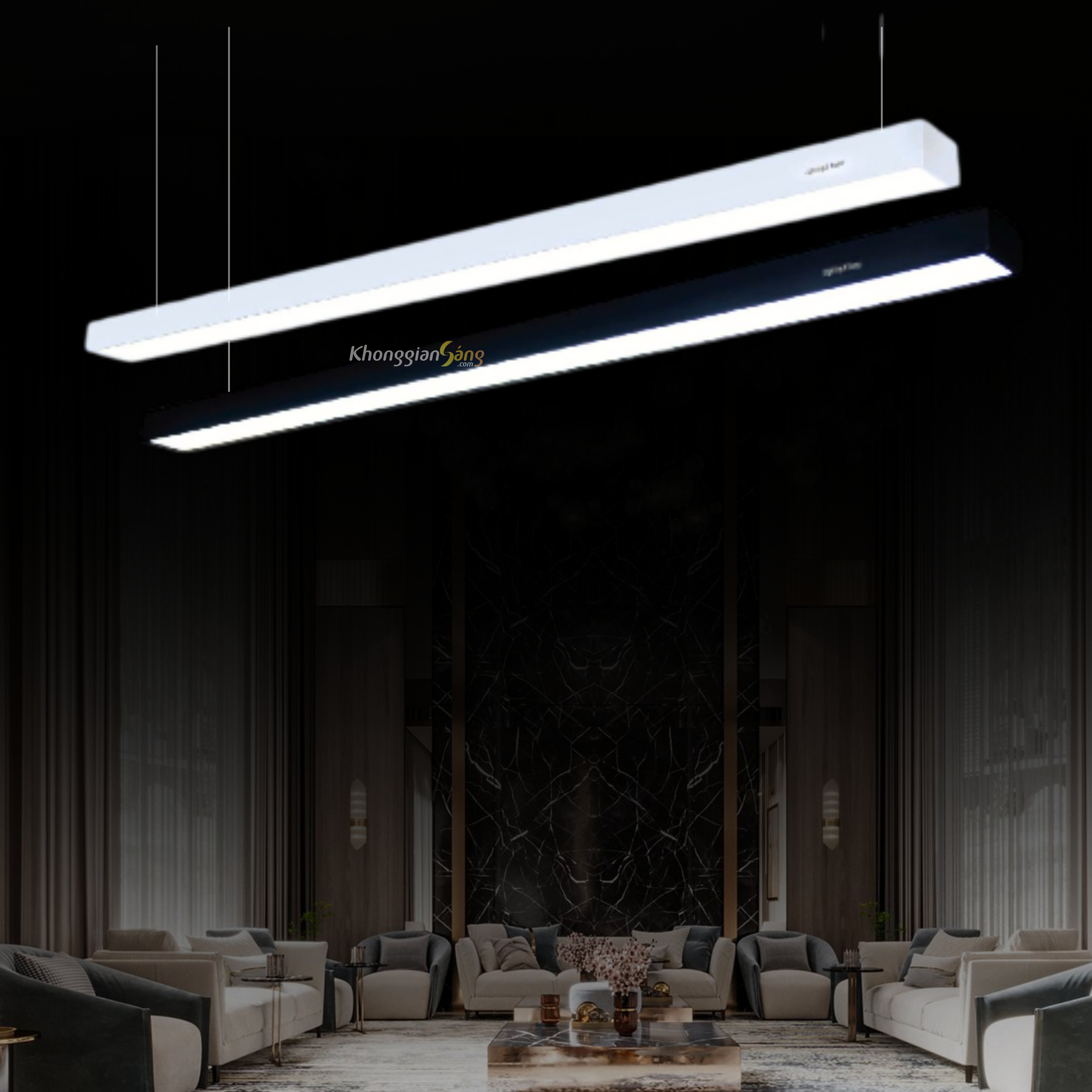 ĐÈN THẢ TRANG TRÍ (D1200mm x R70mm x H40mm) THCN 216/ Đen & Trắng