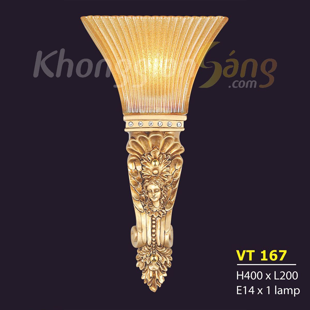 ĐÈN TƯỜNG CỔ ĐIỂN (L200mm x H400mm) KTD-VT167