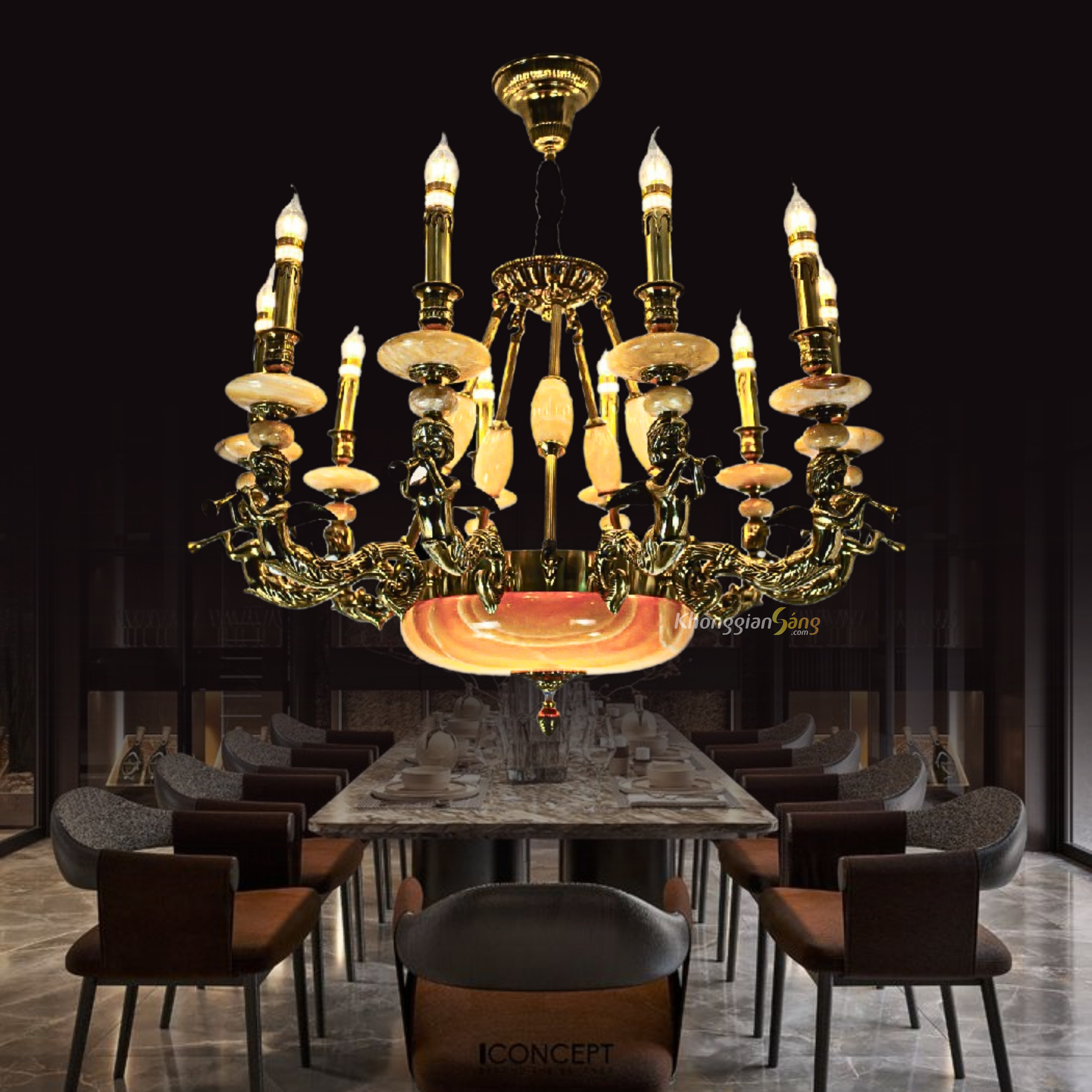 ĐÈN CHÙM ĐỒNG (D900mm x H1100mm) CDQT-55