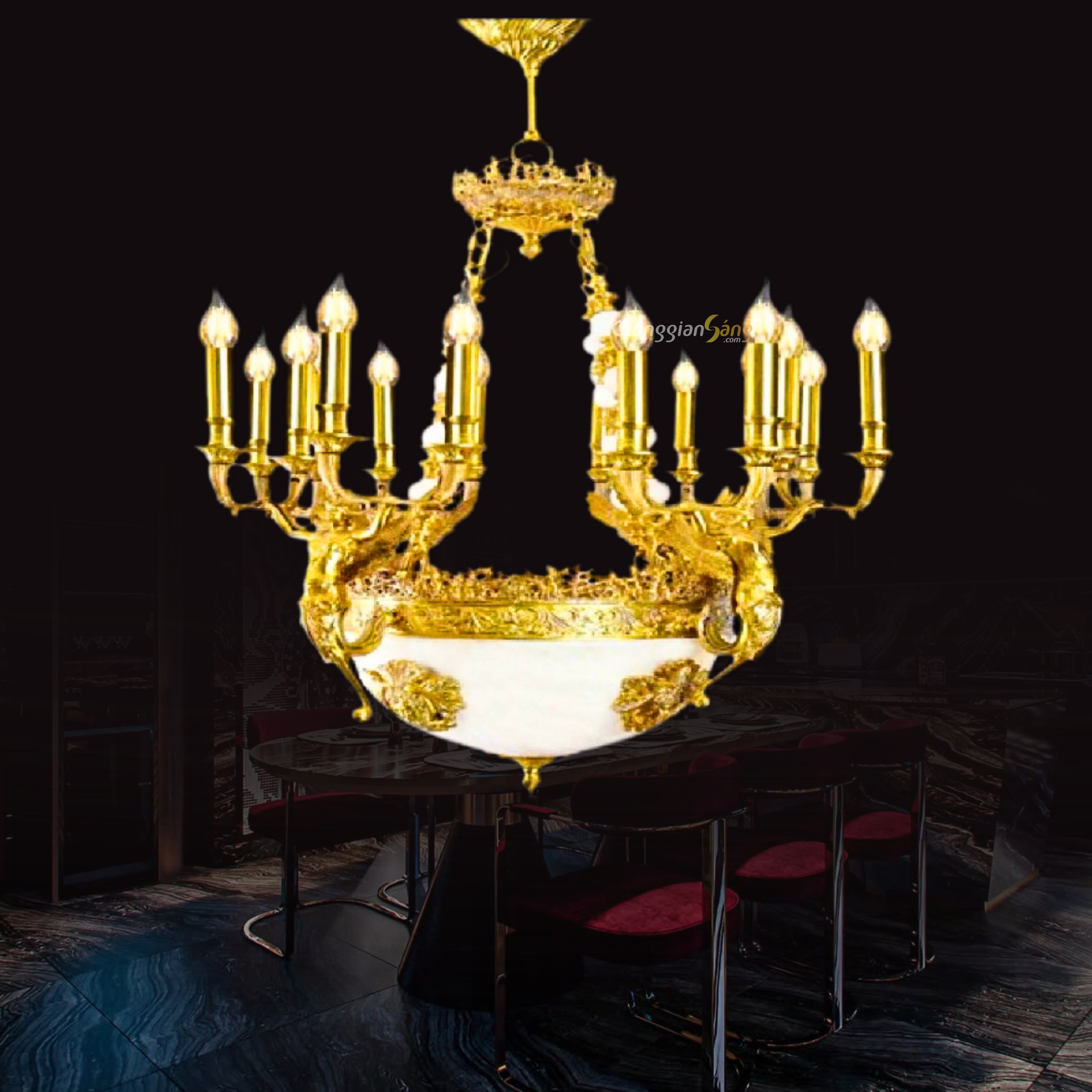 ĐÈN CHÙM ĐỒNG (D650mm x H900mm) CNQT-02A-20