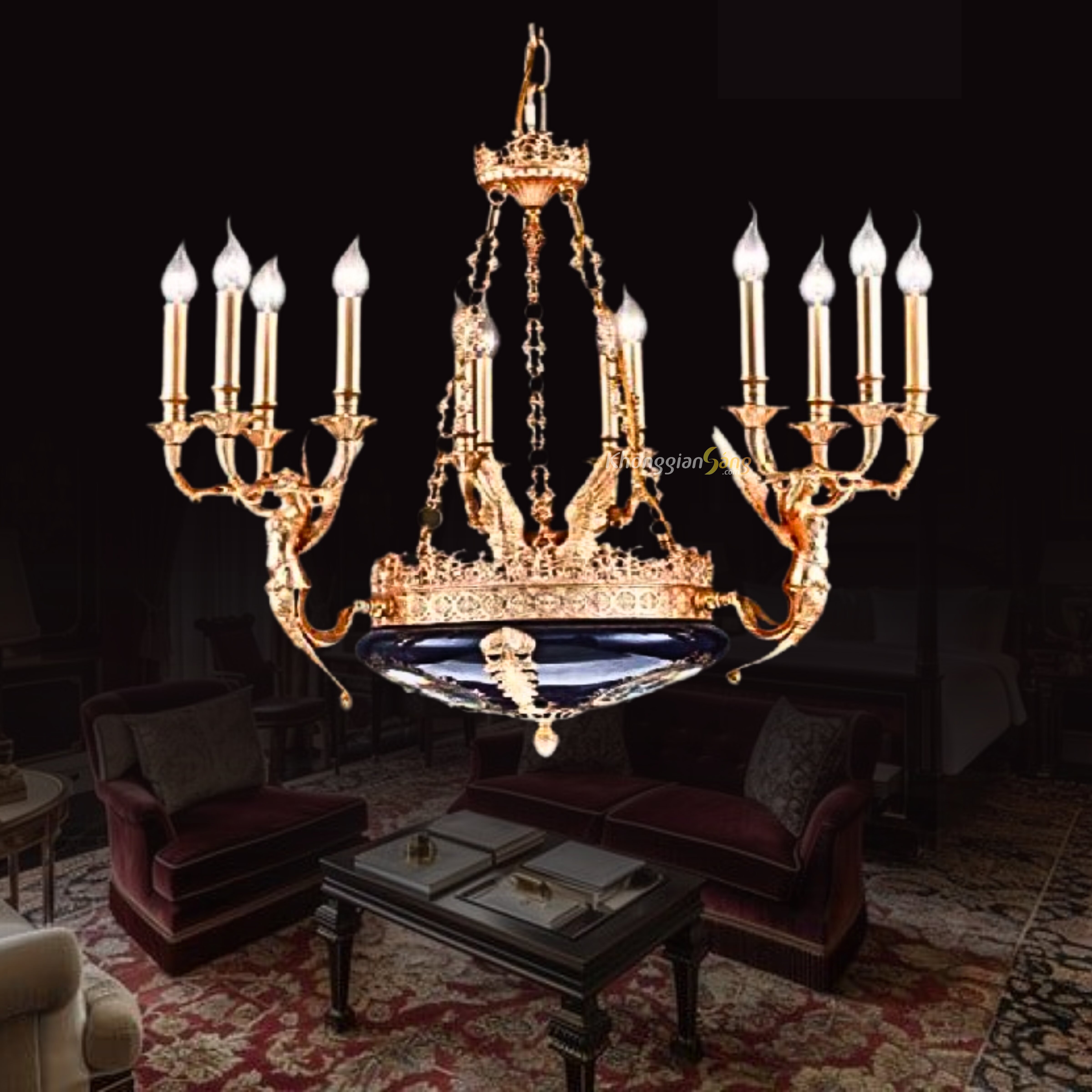 ĐÈN CHÙM ĐỒNG (D750mm x H900mm) CNQT-04A-20