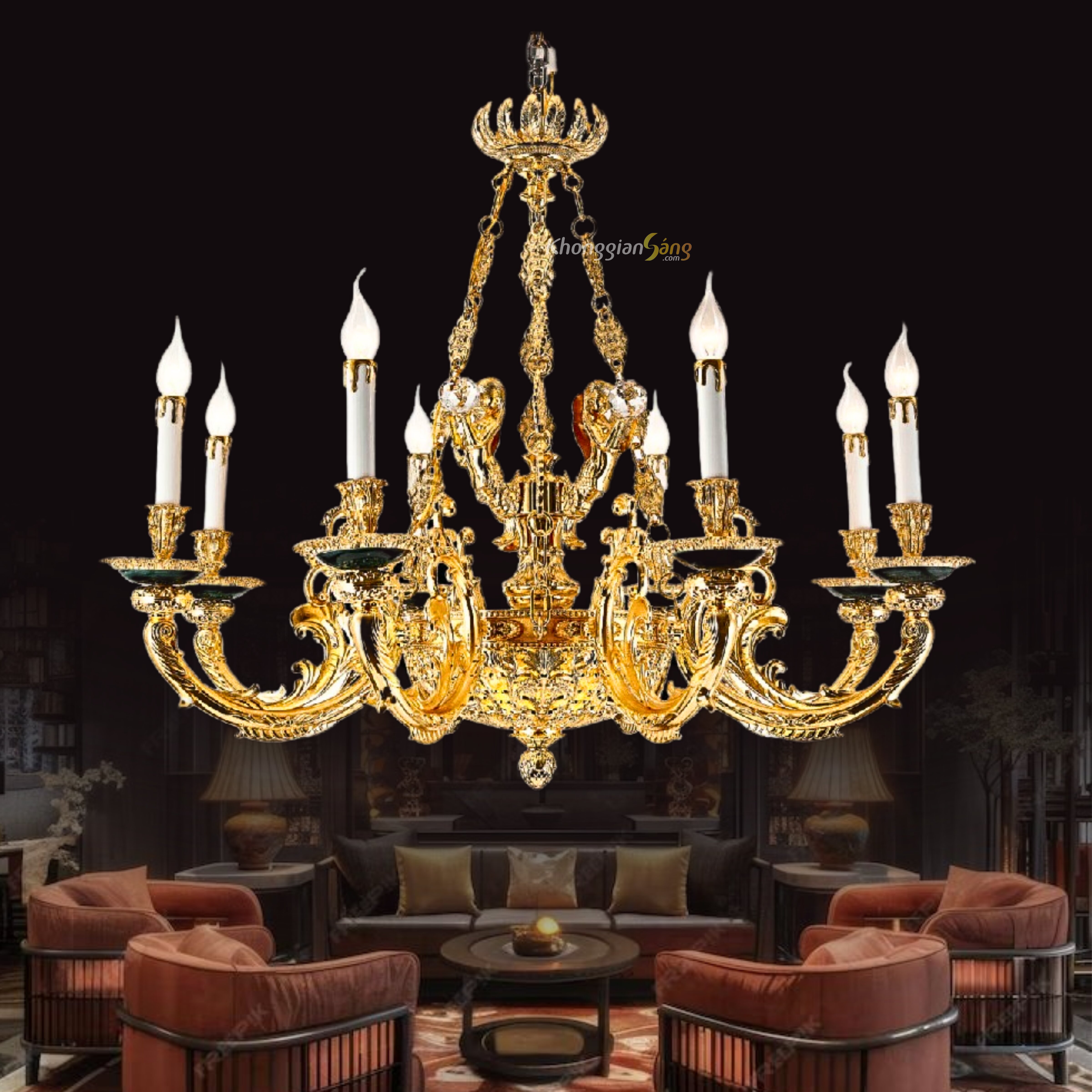 ĐÈN CHÙM NẾN (D800mm x H900mm) CNQT-137-21