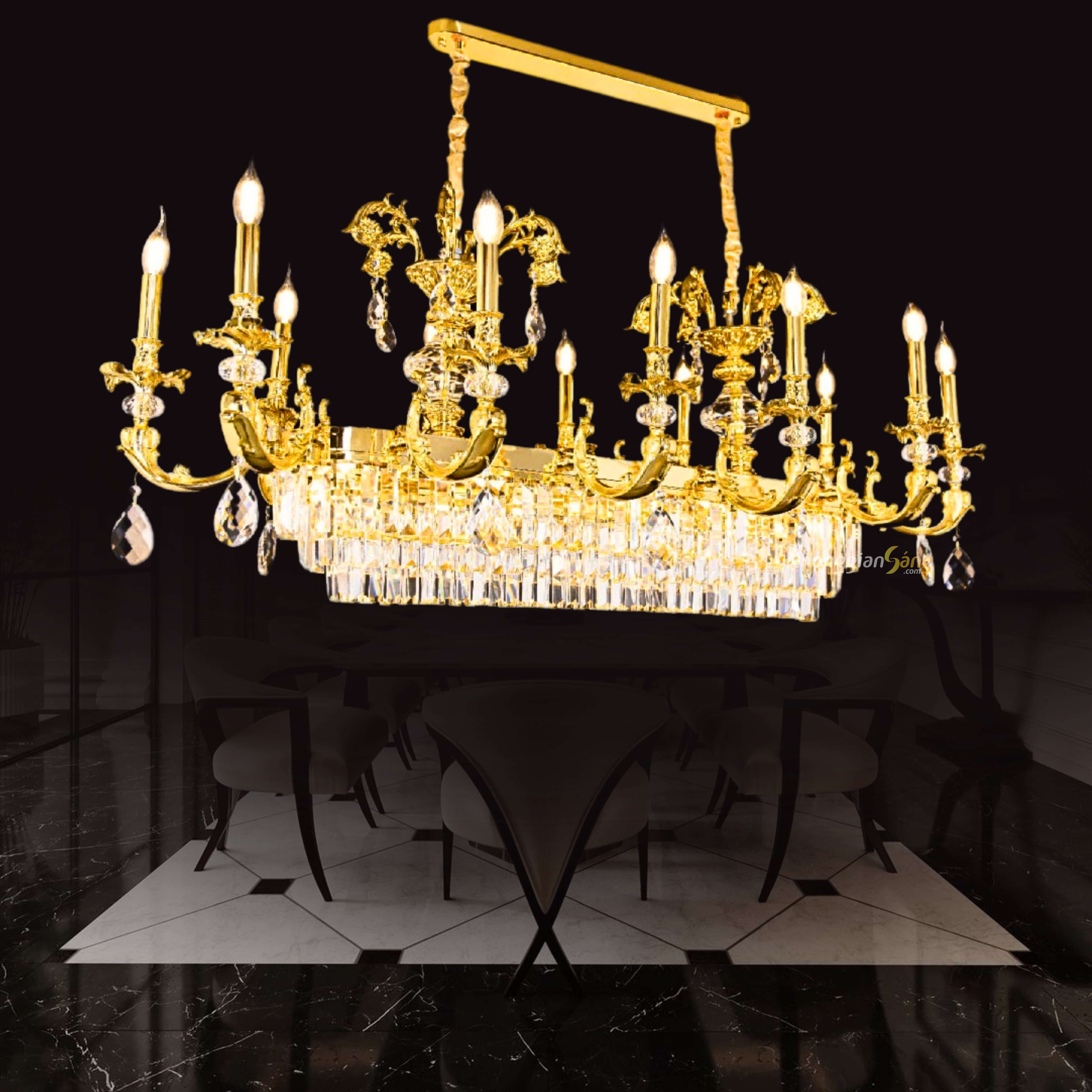 ĐÈN CHÙM NẾN (D1350mm x H600mm) CNQT-225