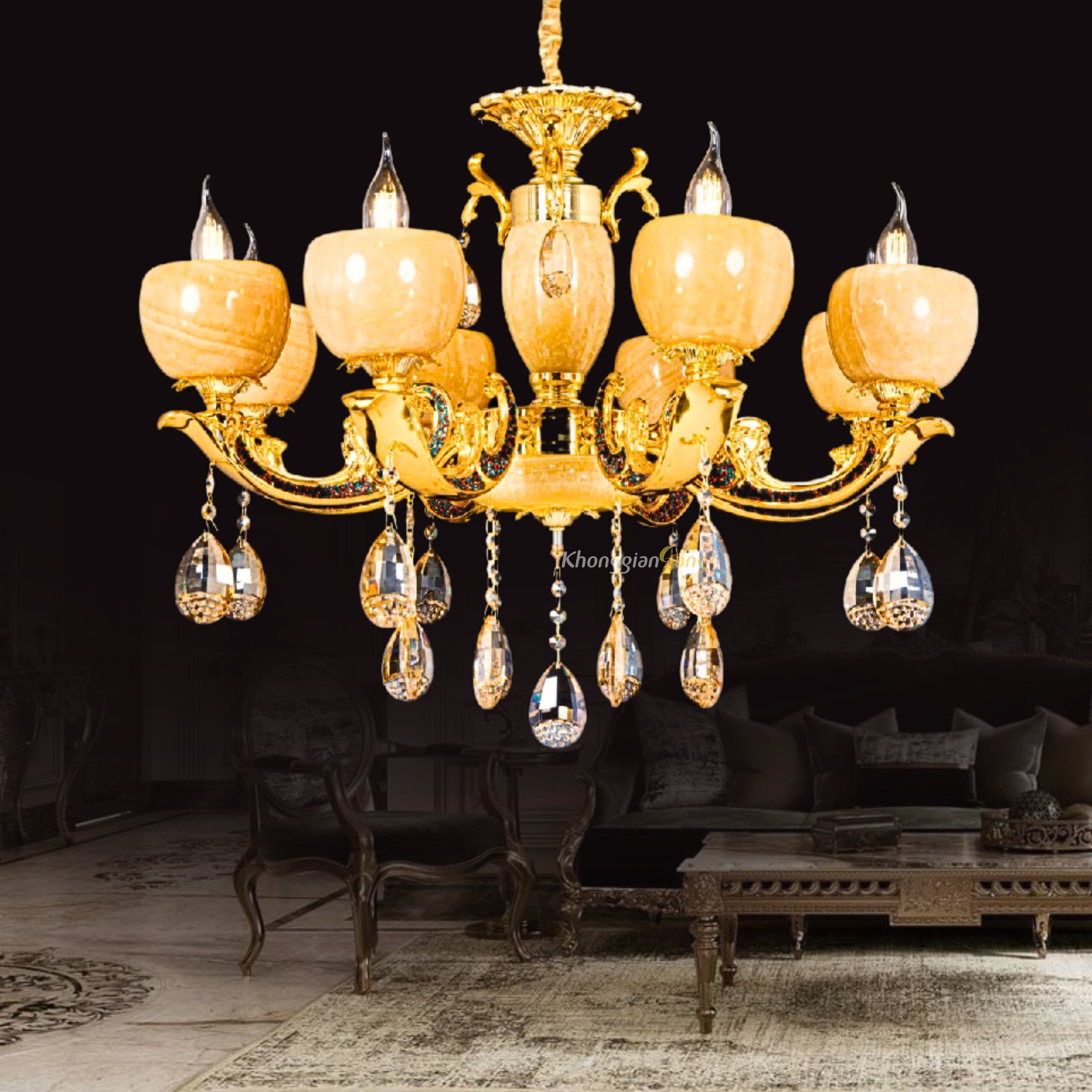 ĐÈN CHÙM NẾN (D700mm x H700mm) CNQT-288