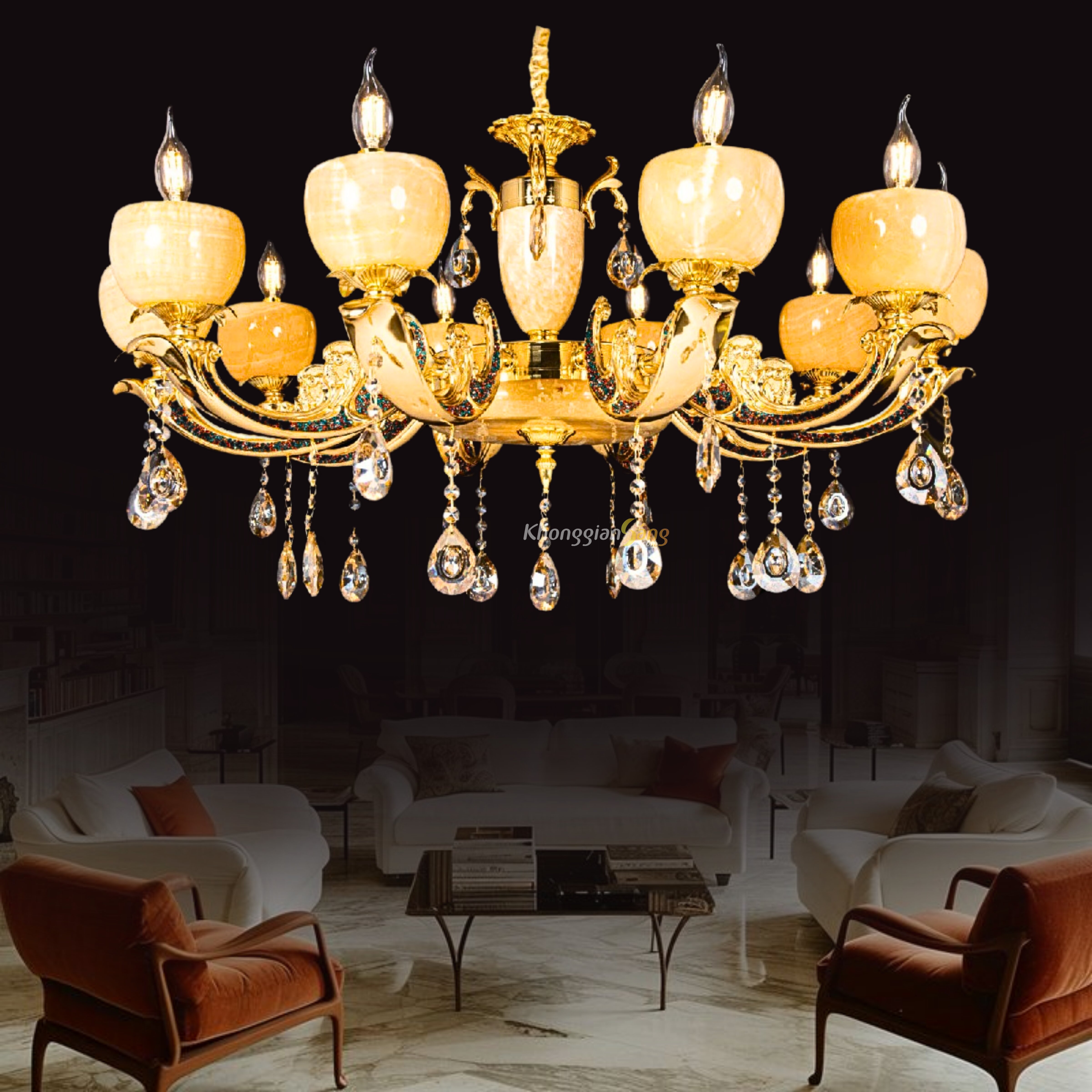 ĐÈN CHÙM NẾN (D900mm x H800mm) CNQT-289