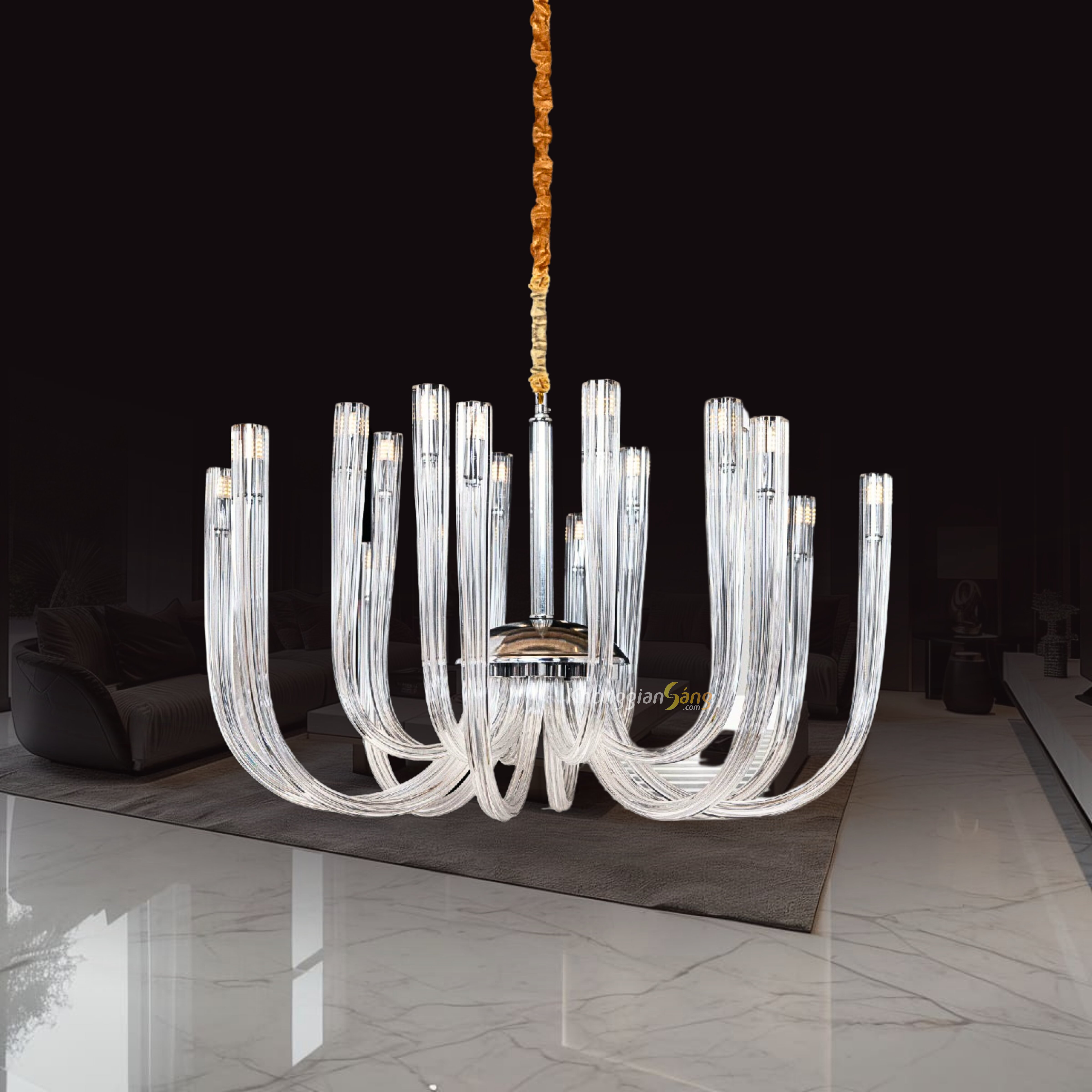 ĐÈN CHÙM PHA LÊ (D800mm x H900mm) CNQT-296