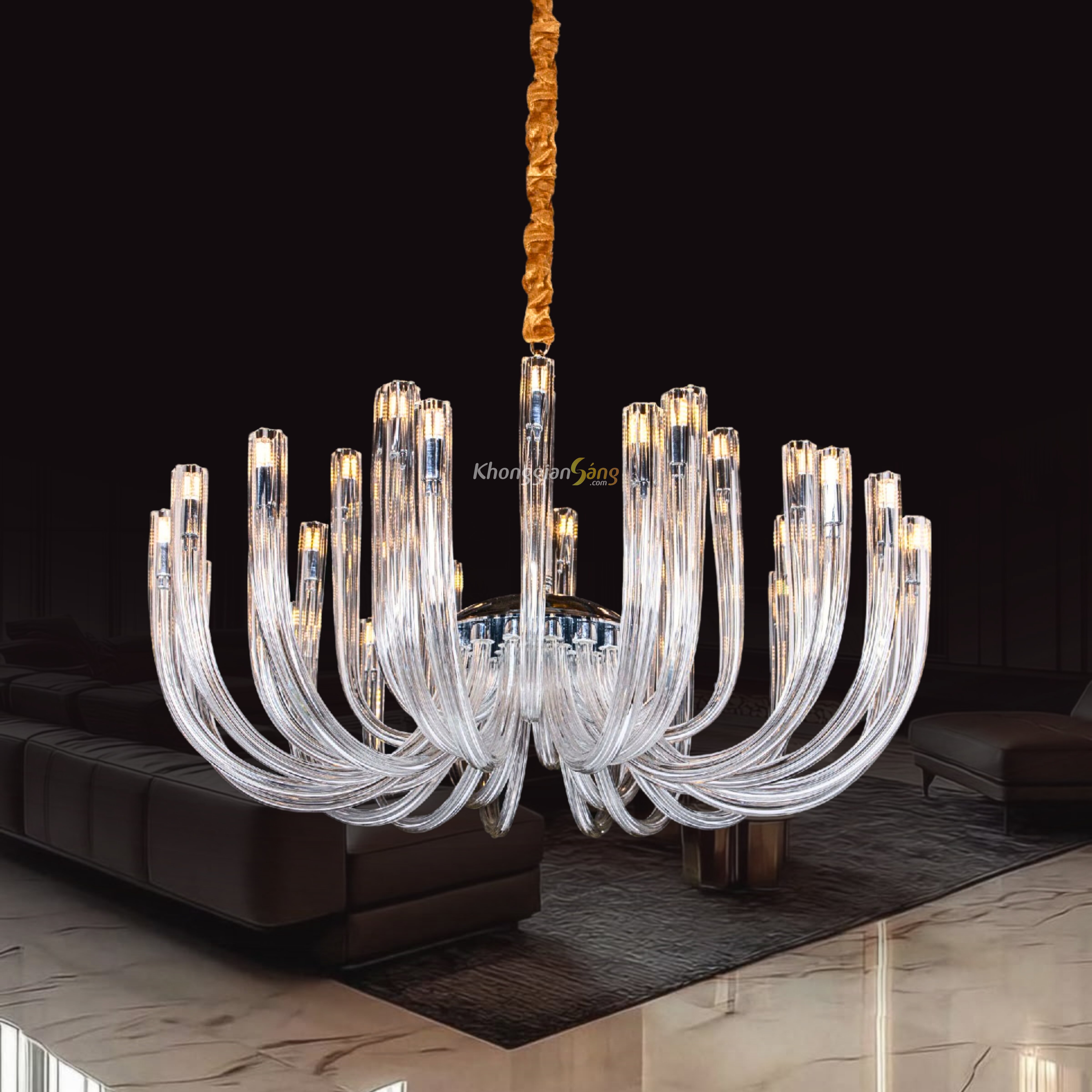 ĐÈN CHÙM PHA LÊ (D900mm x H900mm) CNQT-297