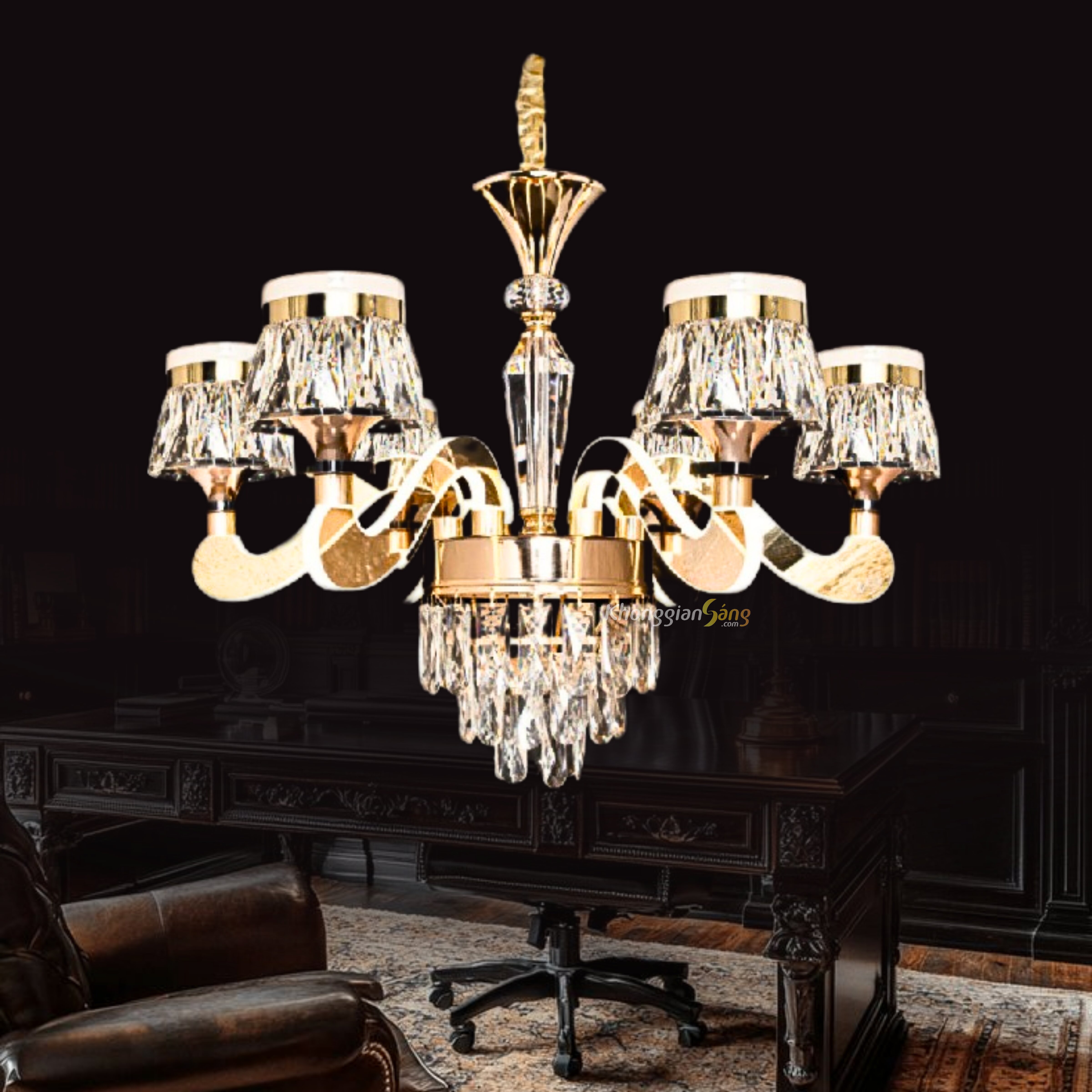 ĐÈN CHÙM PHA LÊ (D650mm x H900mm) CNQT-310