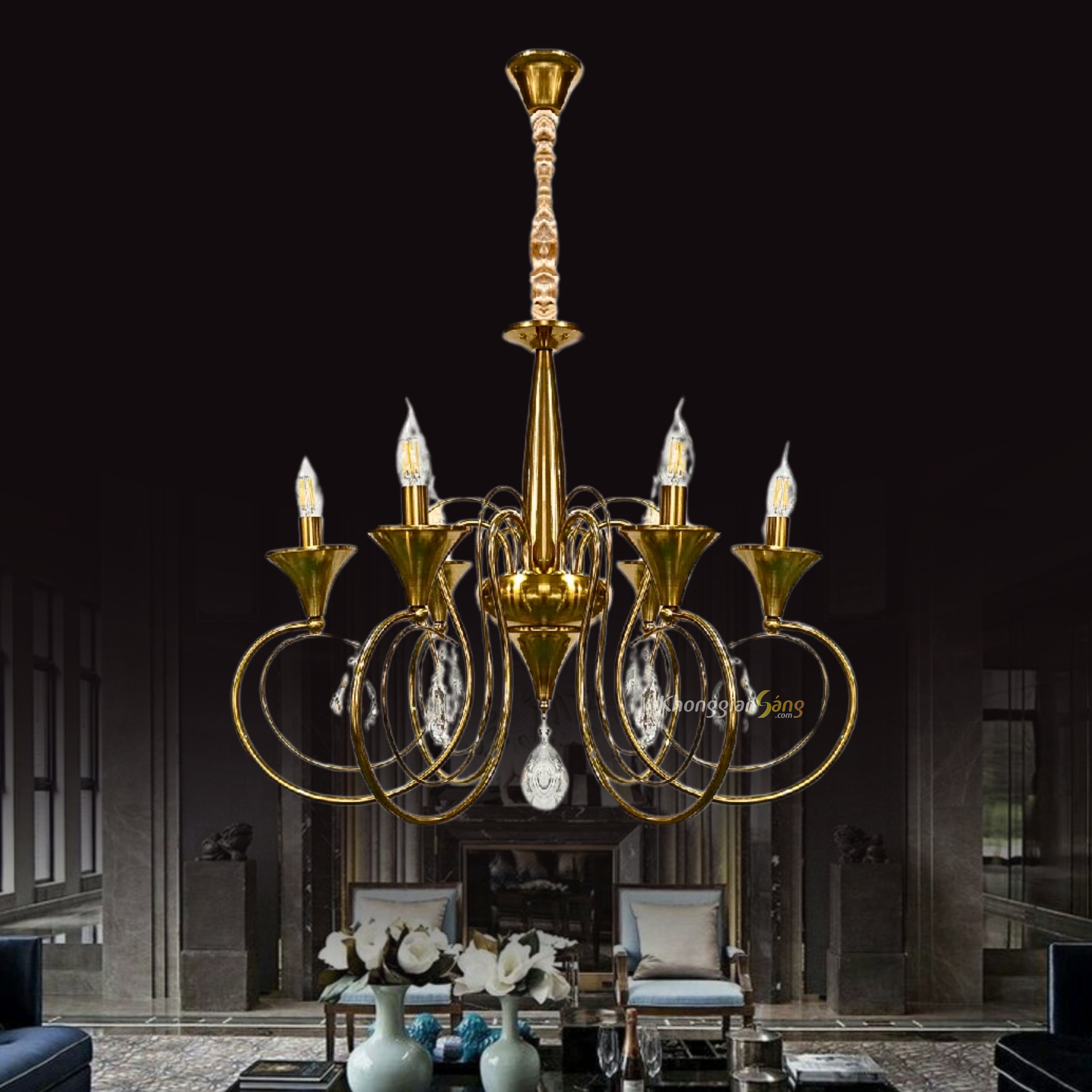 ĐÈN CHÙM NẾN (D690mm x H630mm) CNQT-407