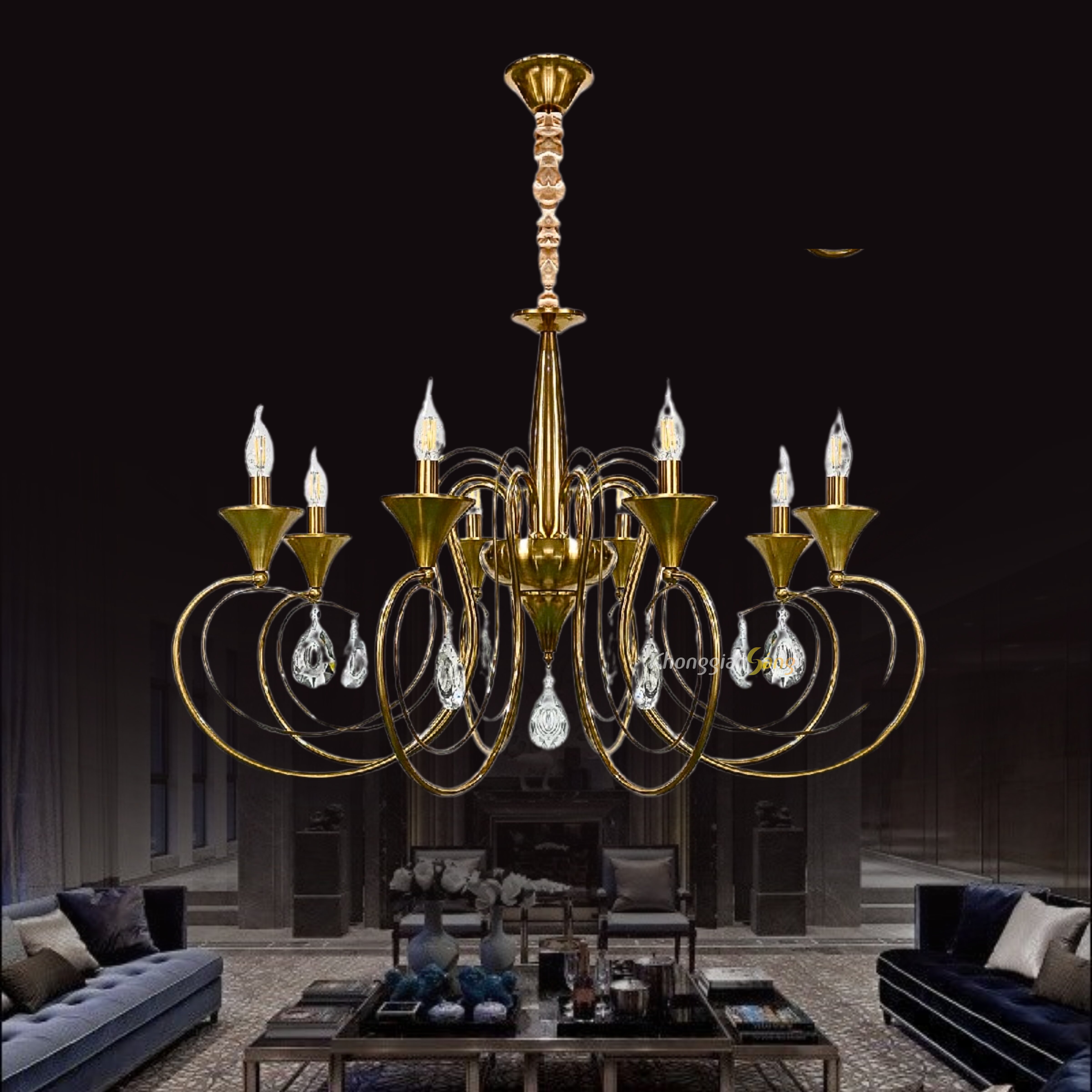 ĐÈN CHÙM NẾN (D900mm x H650mm) CNQT-408